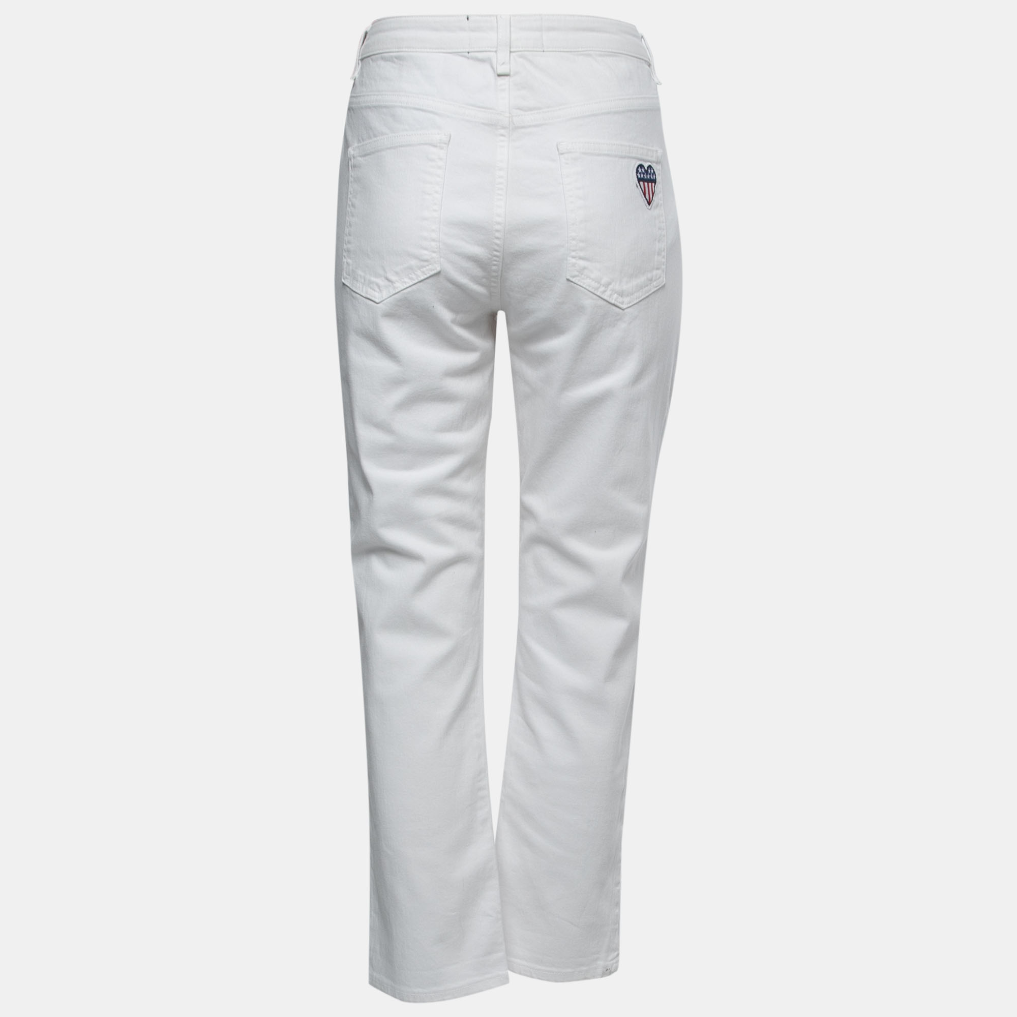 

Love Moschino White Denim Straight Fit Jeans /Waist: 32