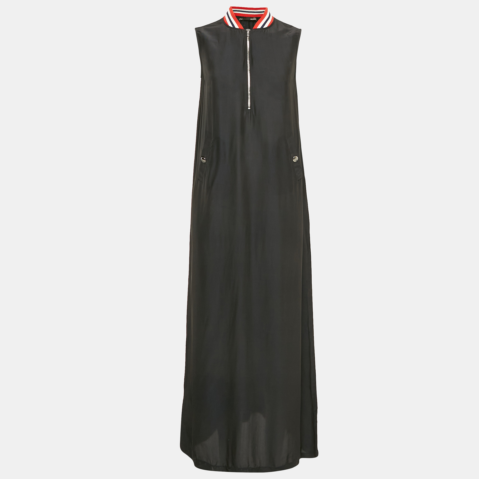 

Love Moschino Black Crepe Sleeveless Midi Dress M