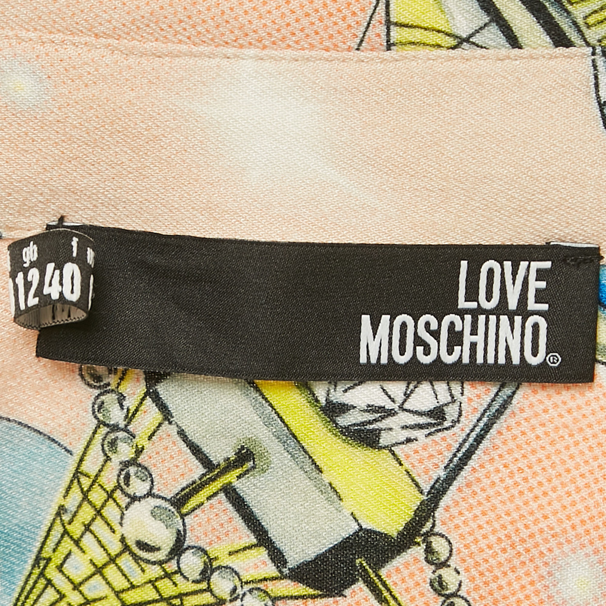 Love Moschino Multicolor Viscose Button Front Oversized Shirt M 