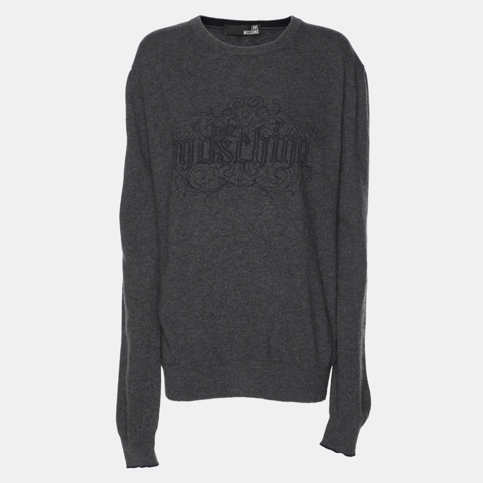 

Love Moschino Dark Grey Wool Sweatshirt XXL