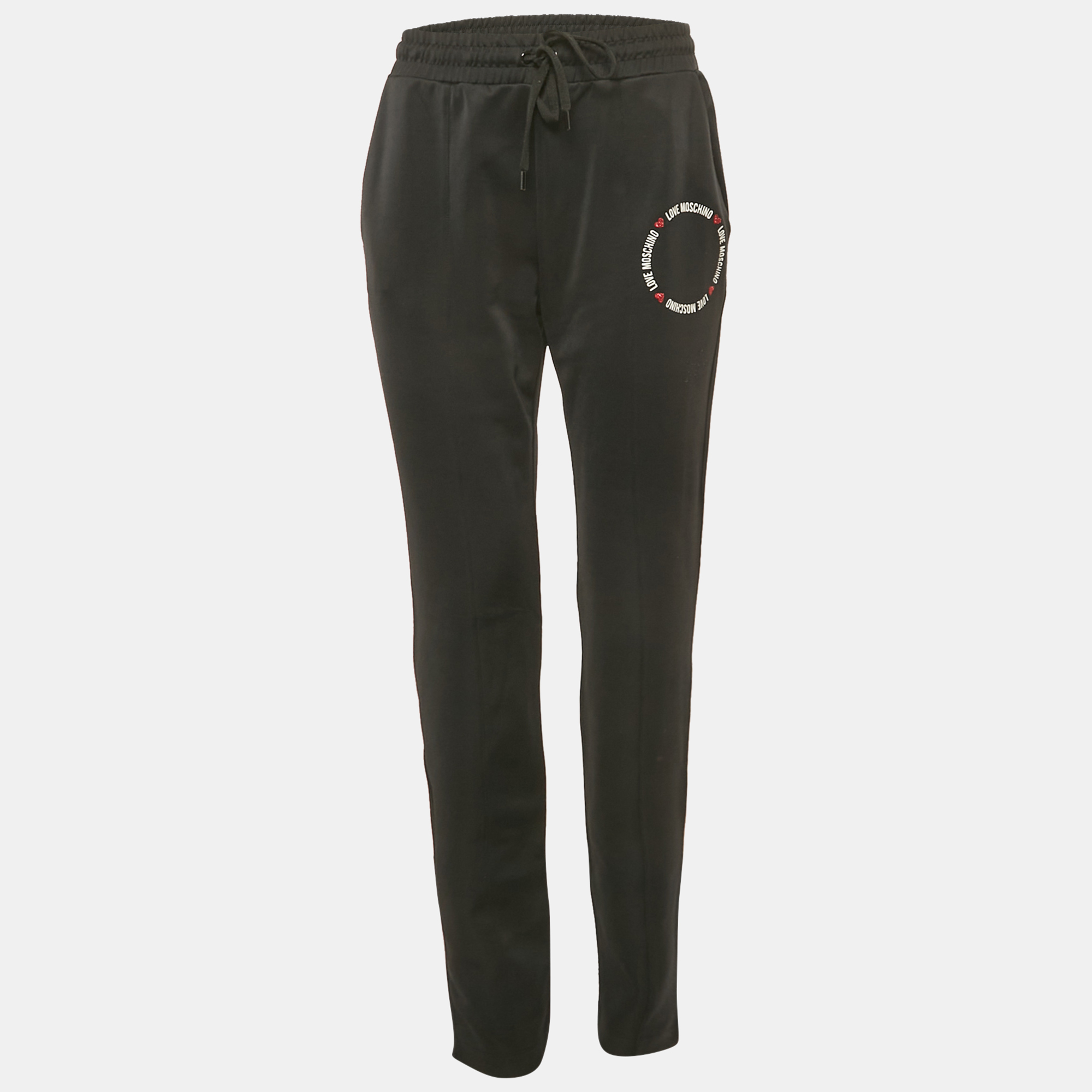 

Love Moschino Black Logo Printed Jersey Track Pants M