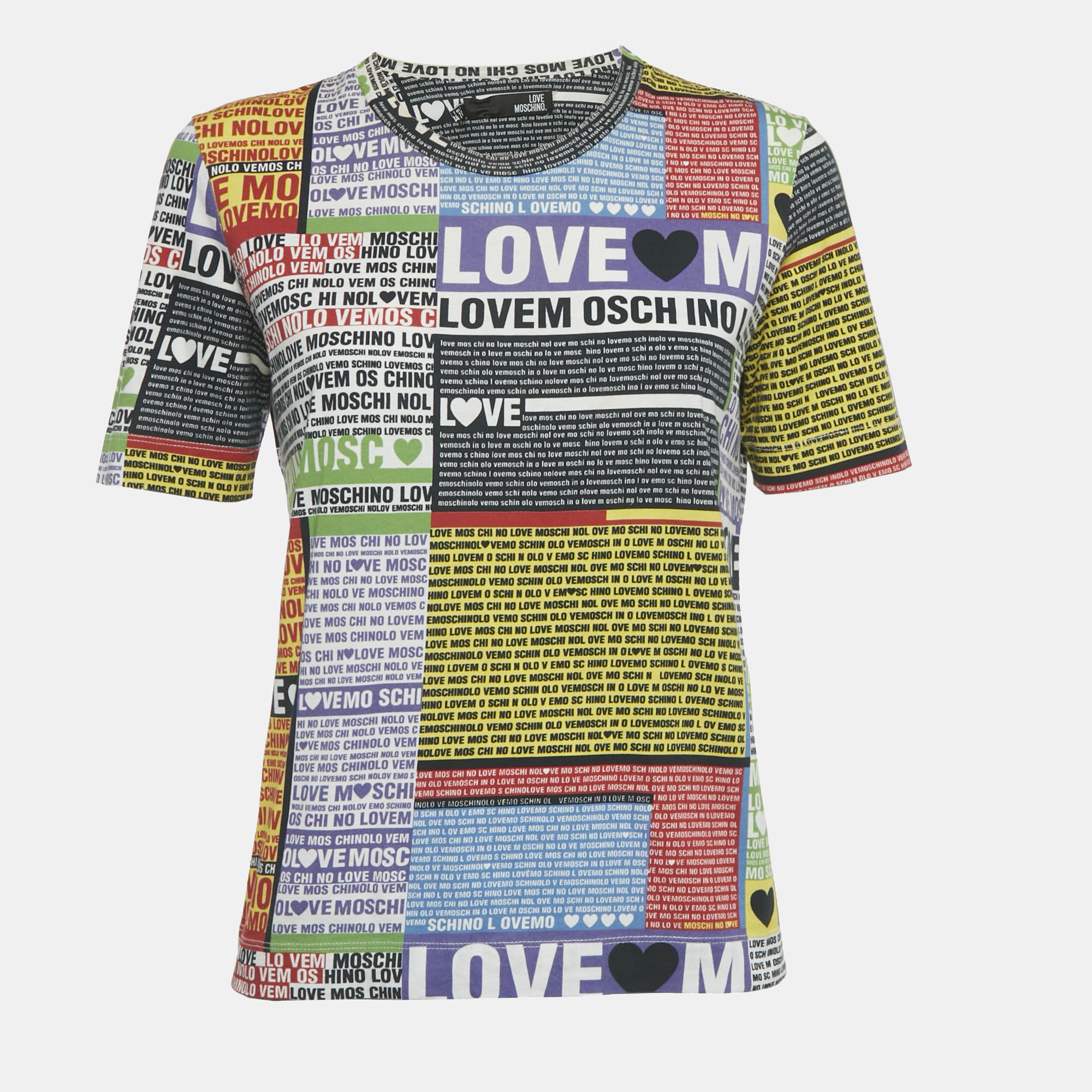 

Love Moschino Multicolor All Over Print Jersey T-Shirt S