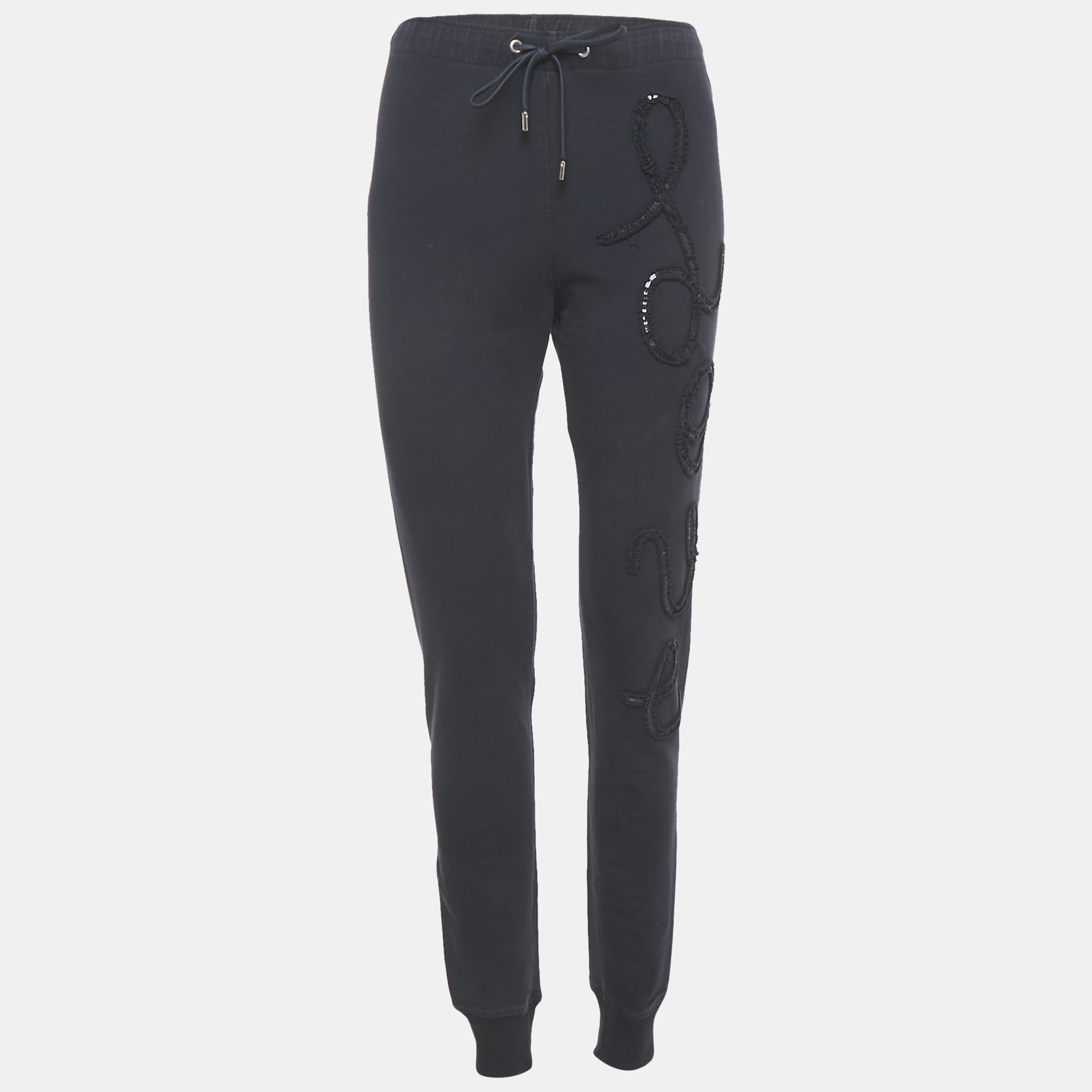 

Love Moschino Blue Love Applique Cotton Knit Sweat Pants S, Navy blue