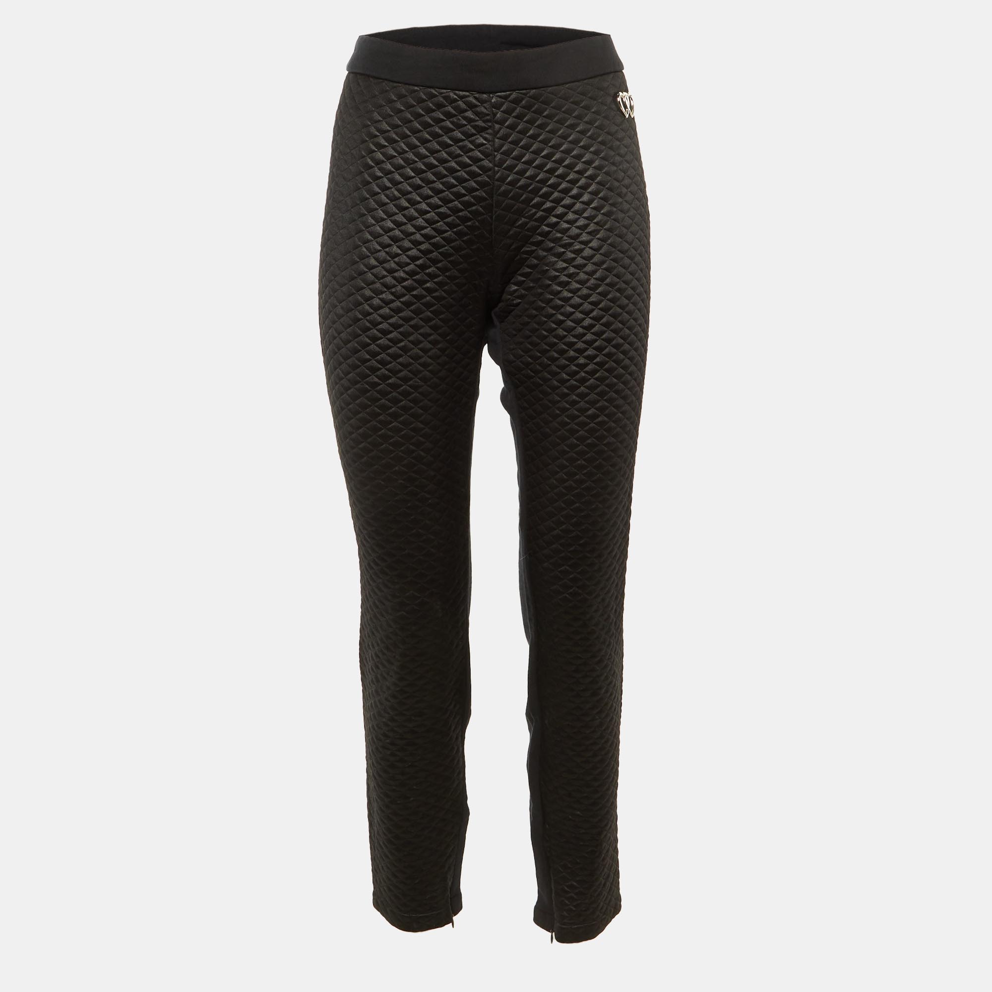 

Love Moschino Black Quilted Crepe Trousers L