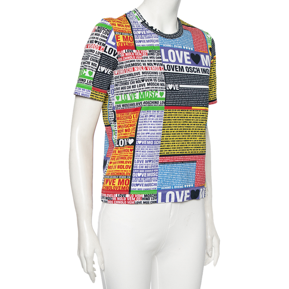 

Love Moschino Multicolored Printed Cotton Short Sleeve T-Shirt, Multicolor