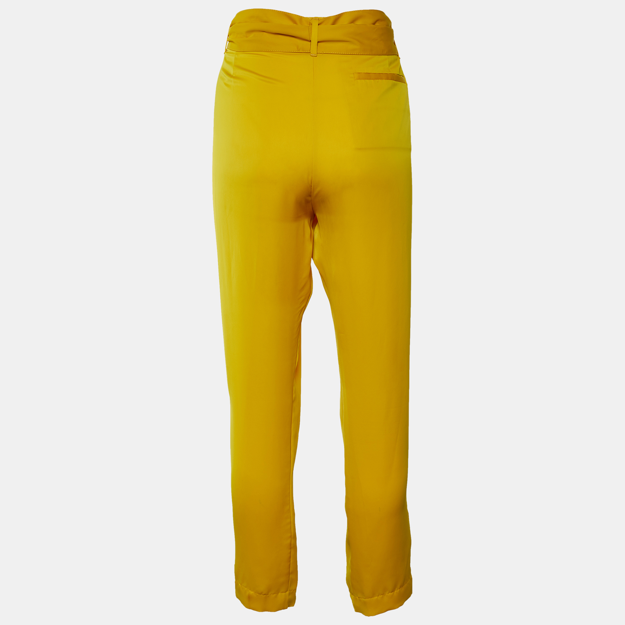 

Love Moschino Yellow Crepe Zip Detail Trouser