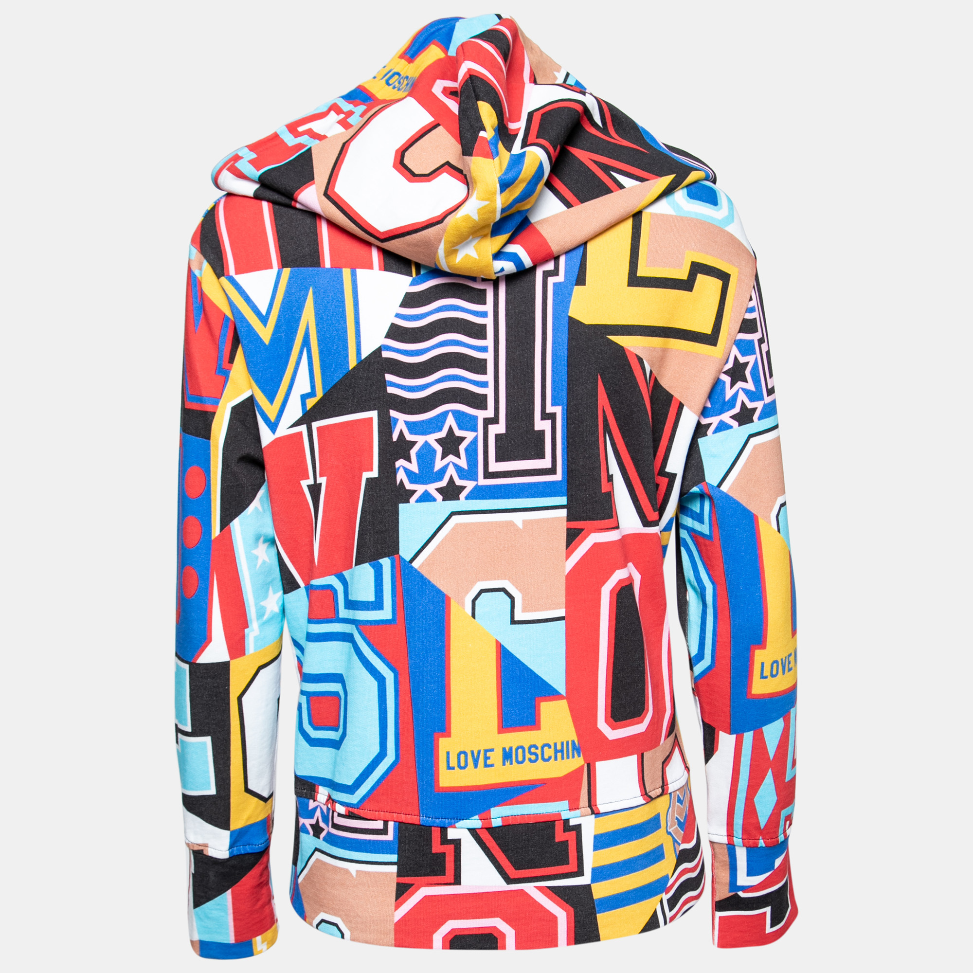 

Love Moschino Multicolor Cotton Zip Front Hooded Jacket