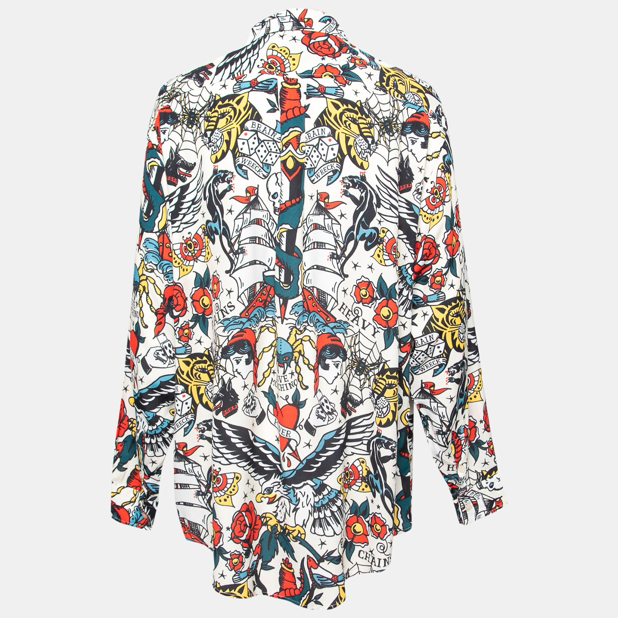 

Love Moschino Multicolor Print Crepe Button Front Shirt