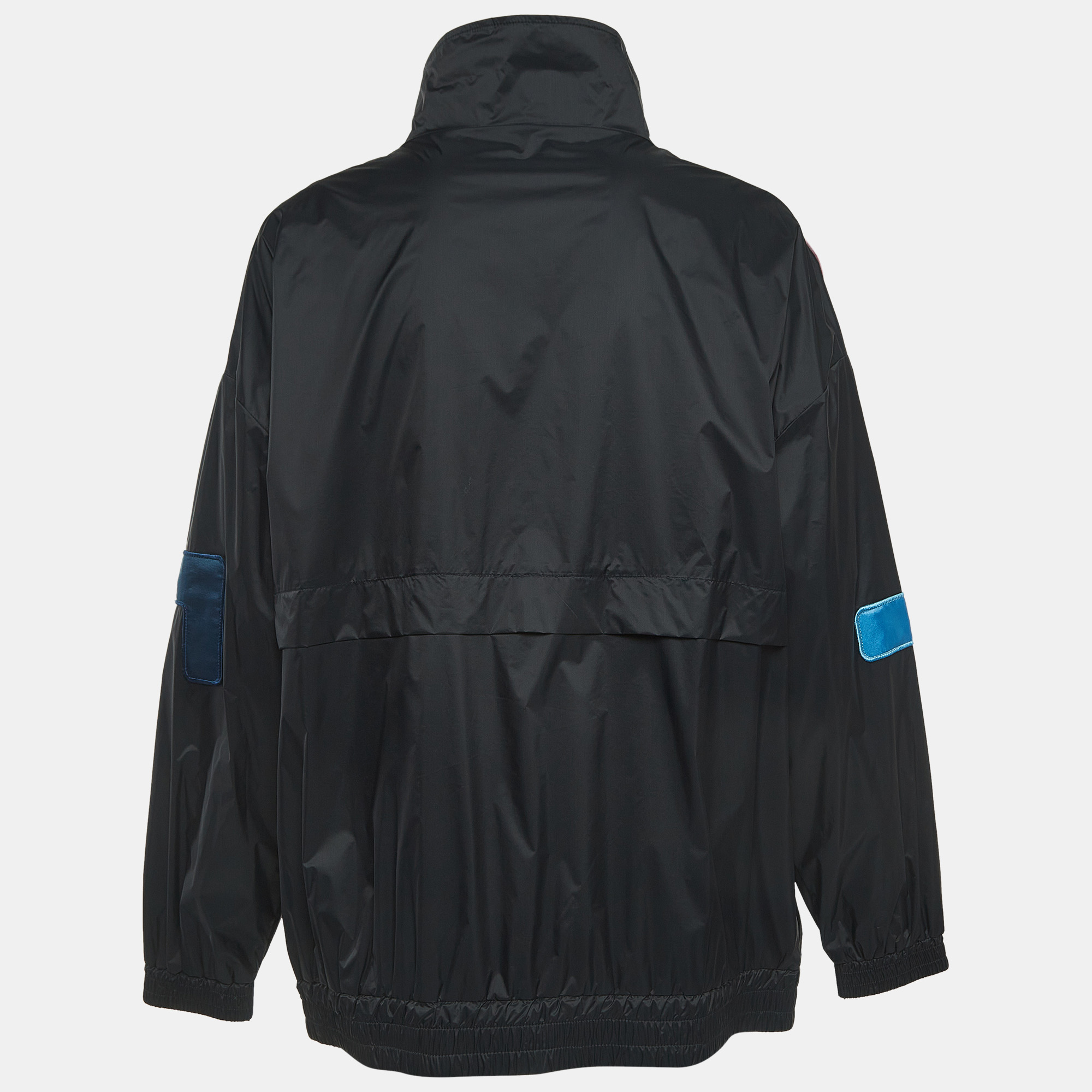 

Love Moschino Black Logo Applique Synthetic Bomber Jacket