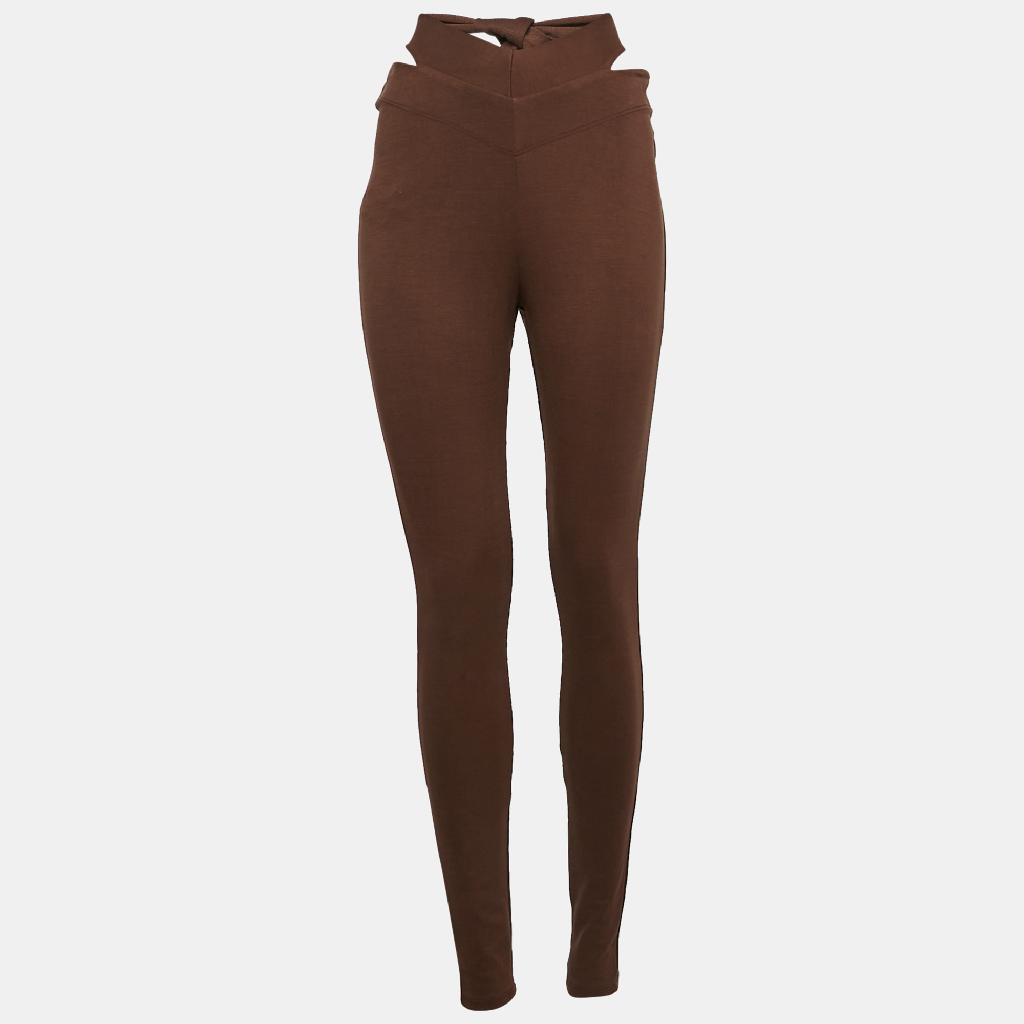 

LPA Brown Jersey Tie-Up Waist Trousers M