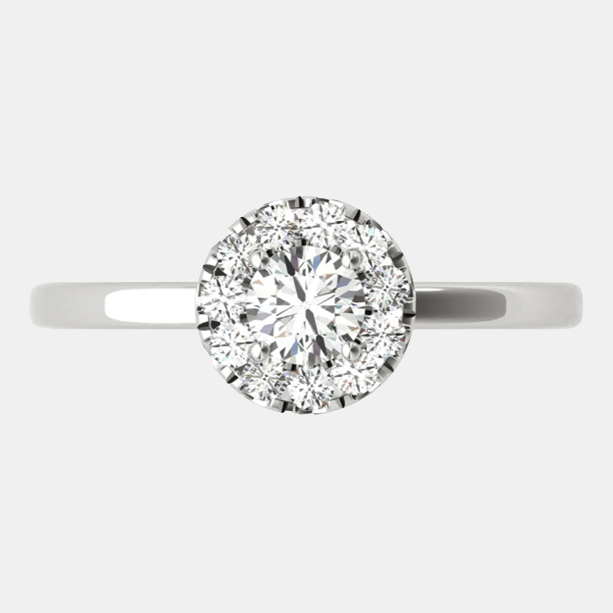 

14K White Gold Natural Diamond Halo Engagement Ring (1/2 Ctw)