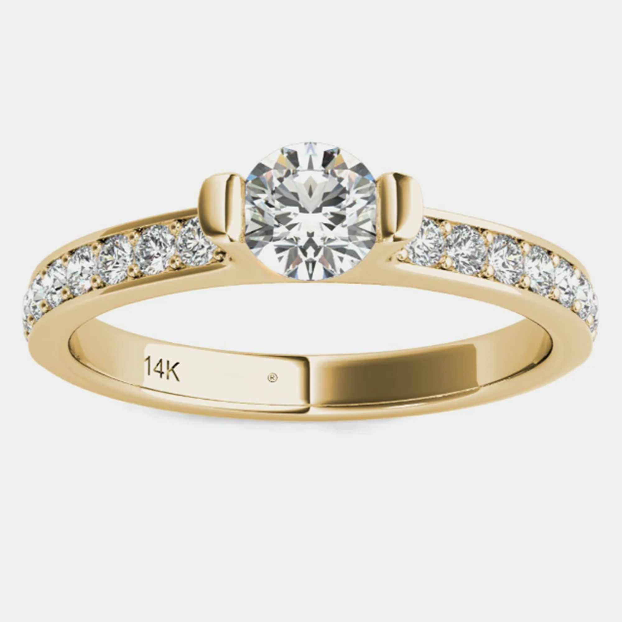 

14K Yellow Gold Natural Diamond Engagement Ring (2/3 Ctw) EU 48