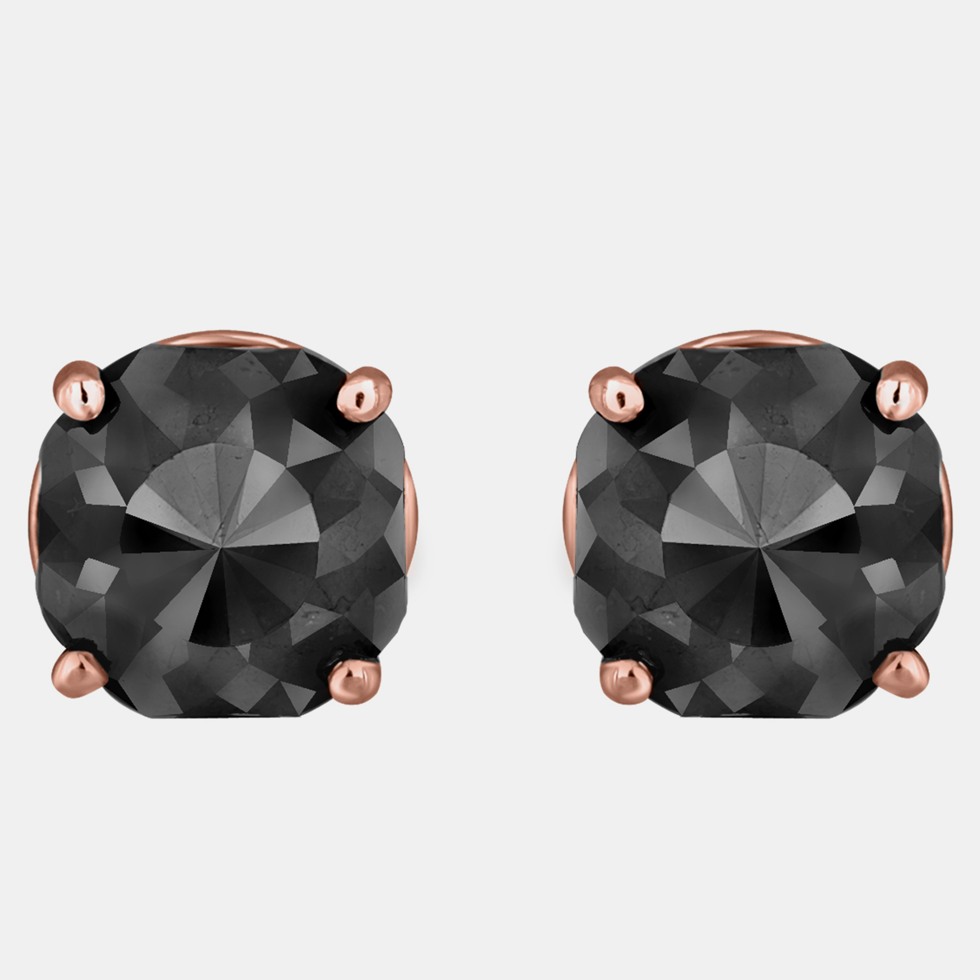 

14K Rose Gold Black Stone Stud Earrings (Appox 5.00 cts)