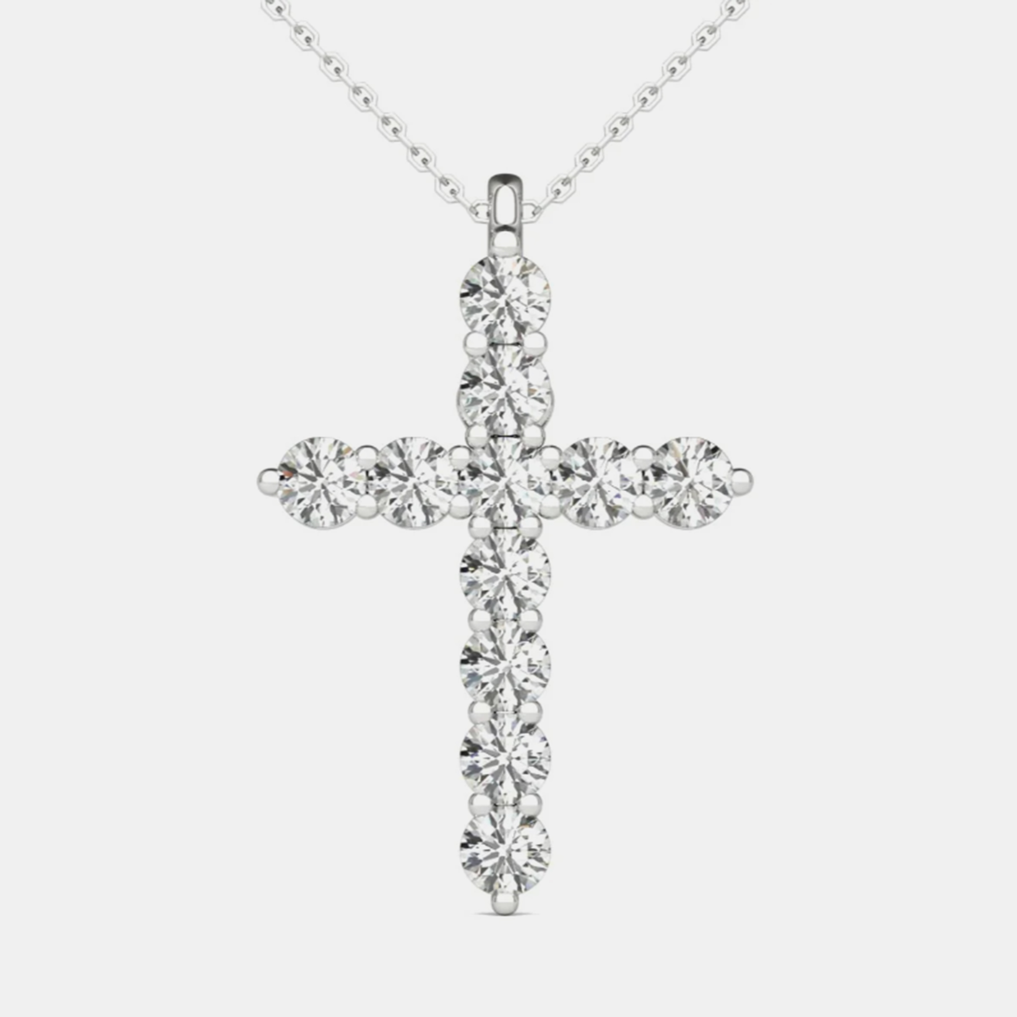 

14K Hypoallergenic White Gold Natural Diamond Cross Pendant Necklace (1/4 Ctw)