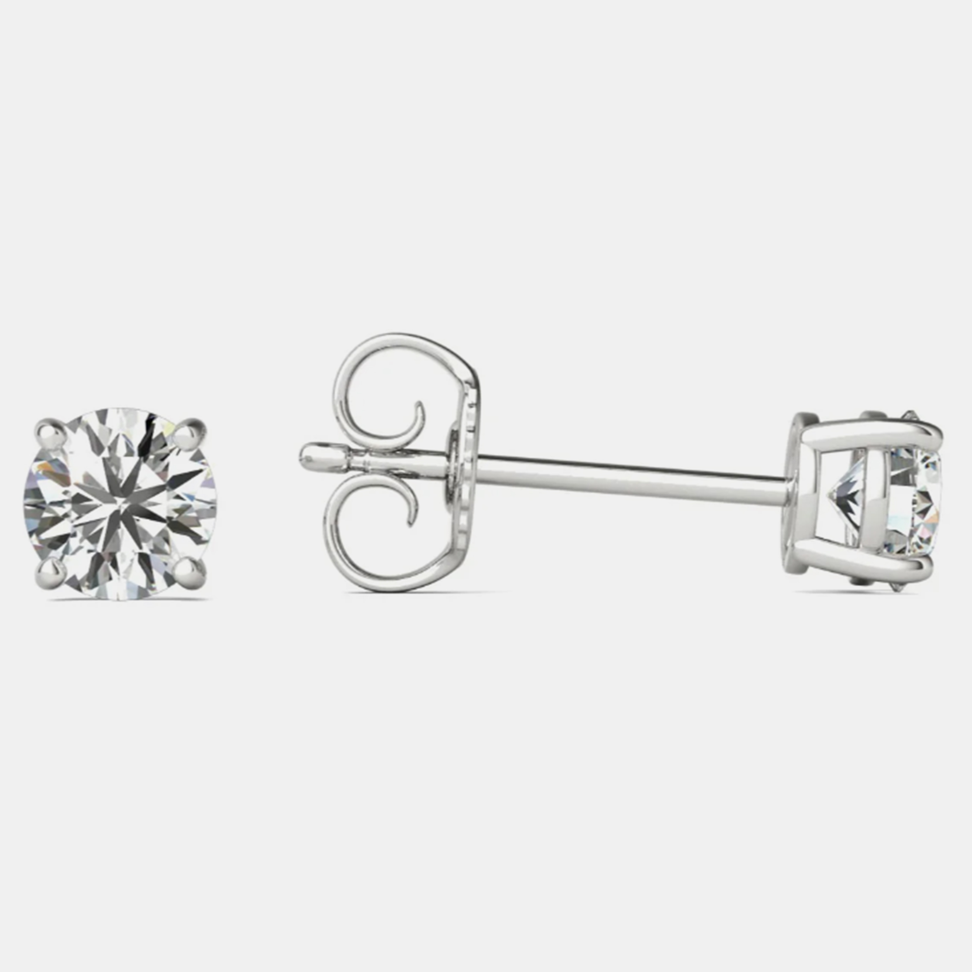 

14K Hypoallergenic White Gold Solitaire Natural Diamond Stud Earrings (1/2 Ctw)