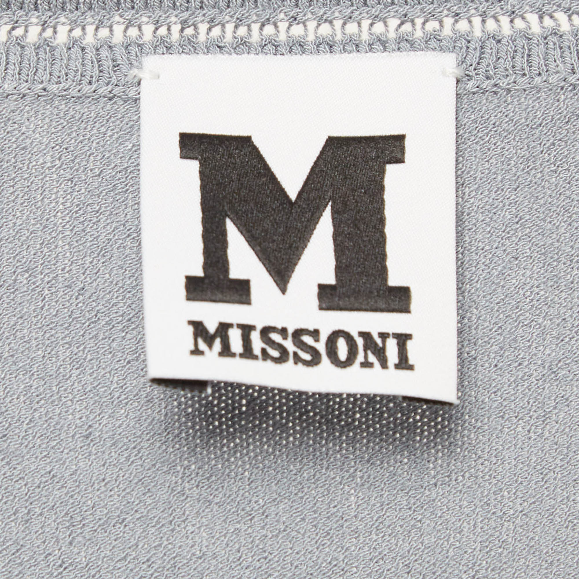 M Missoni Grey Knit Full Sleeve Top L 