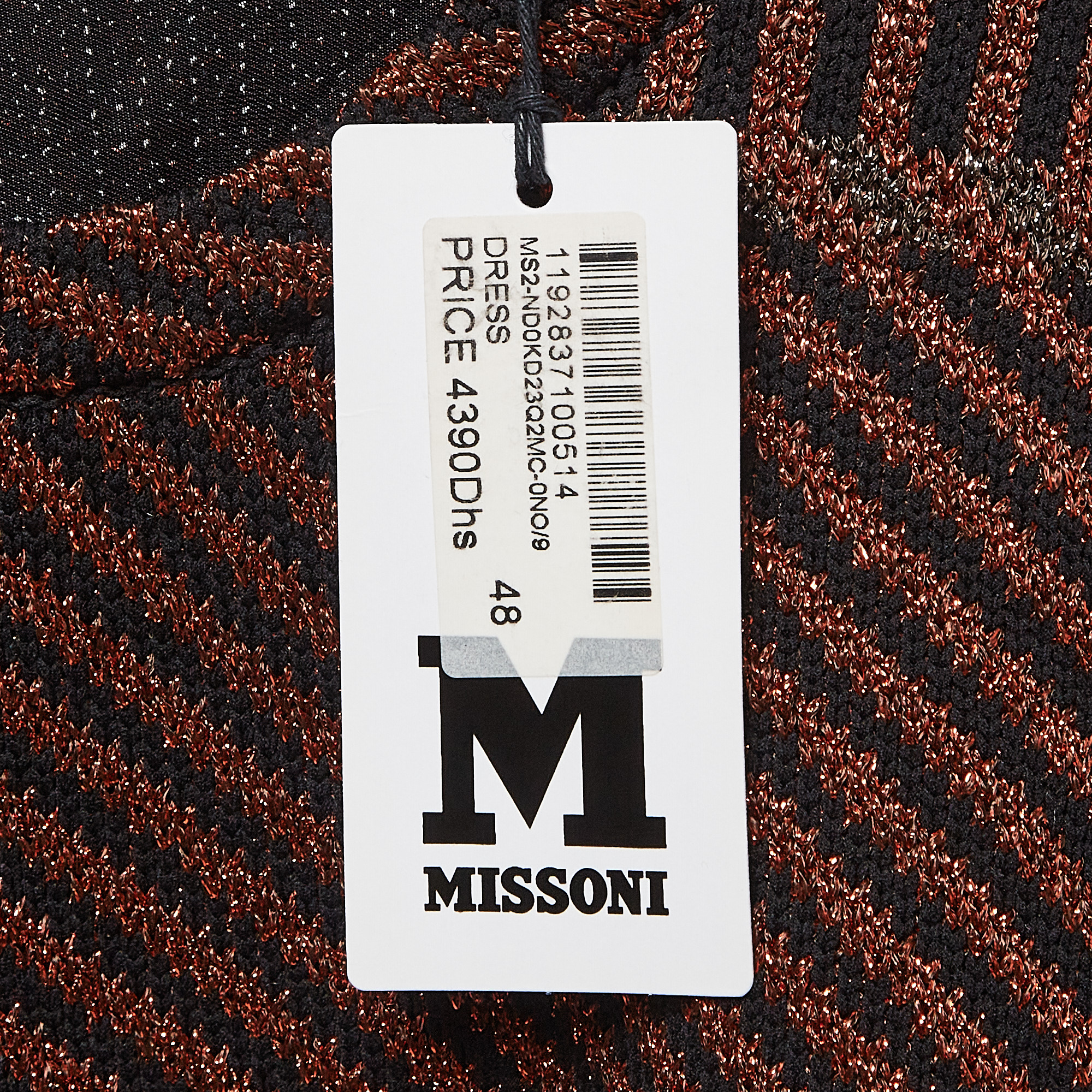 M Missoni Multicolor Patterned Lurex Knit Midi Dress L 