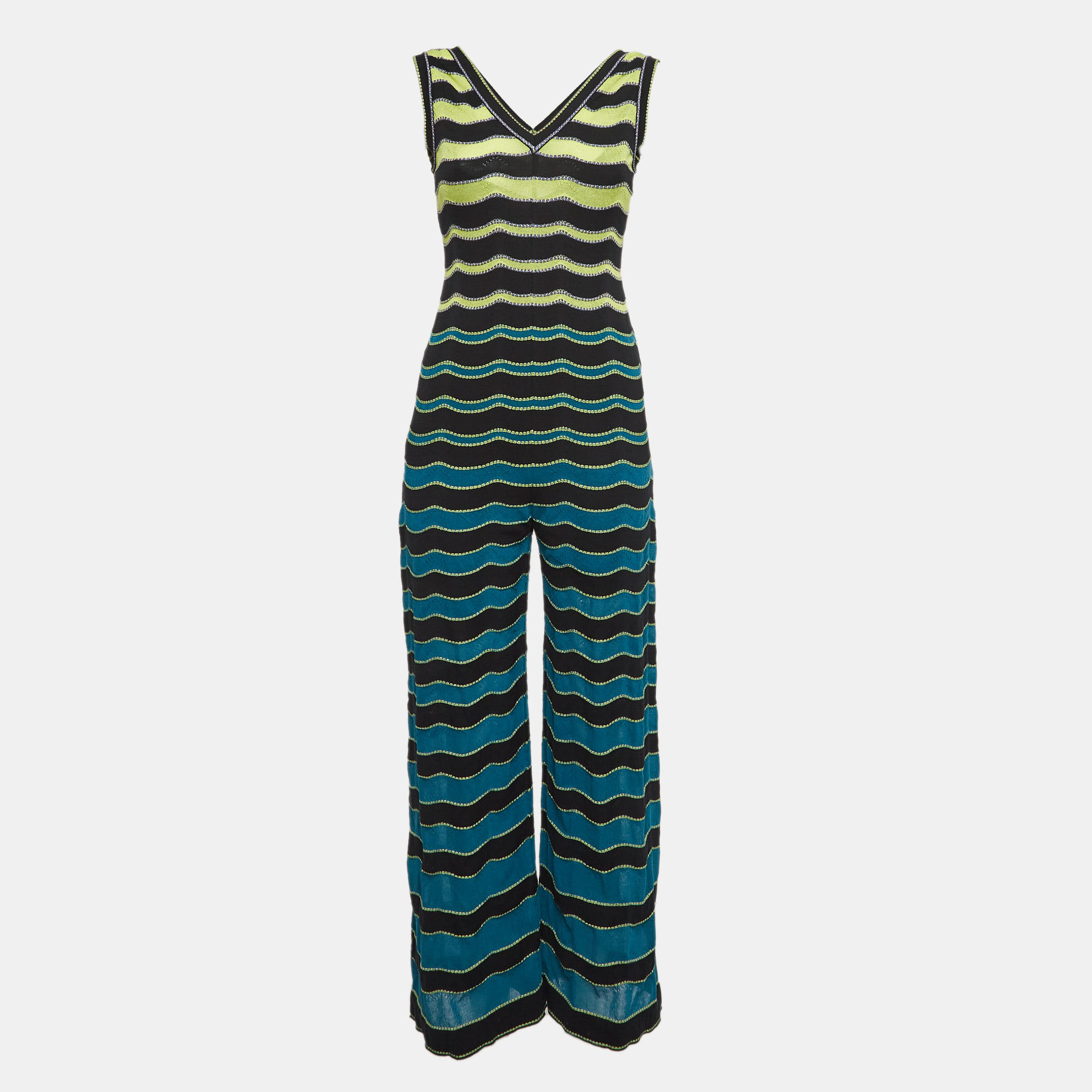 

M Missoni Multicolor Patterned Lurex Knit Jumpsuit S