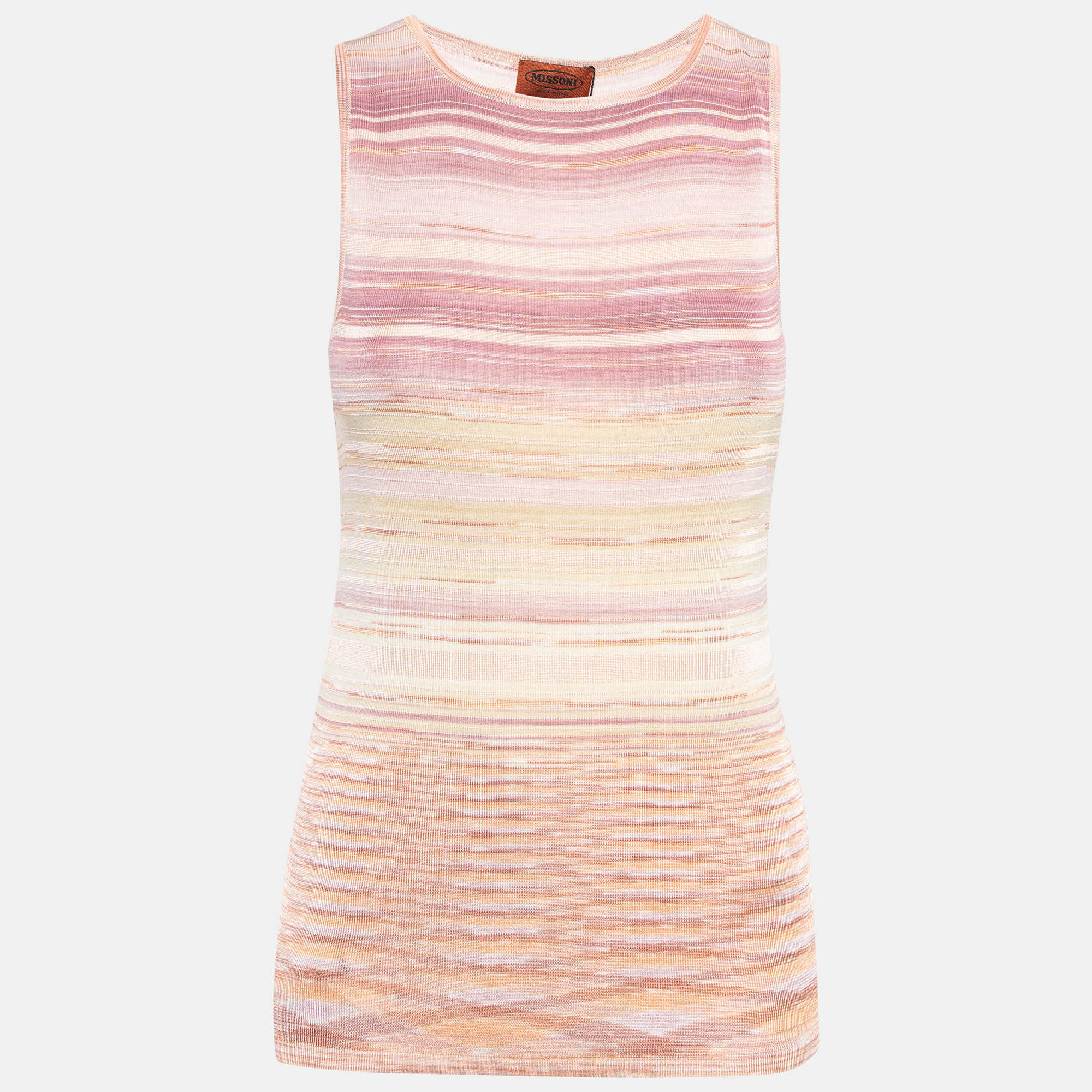 

M Missoni Pink/Multicolor Jersey Tank Top M