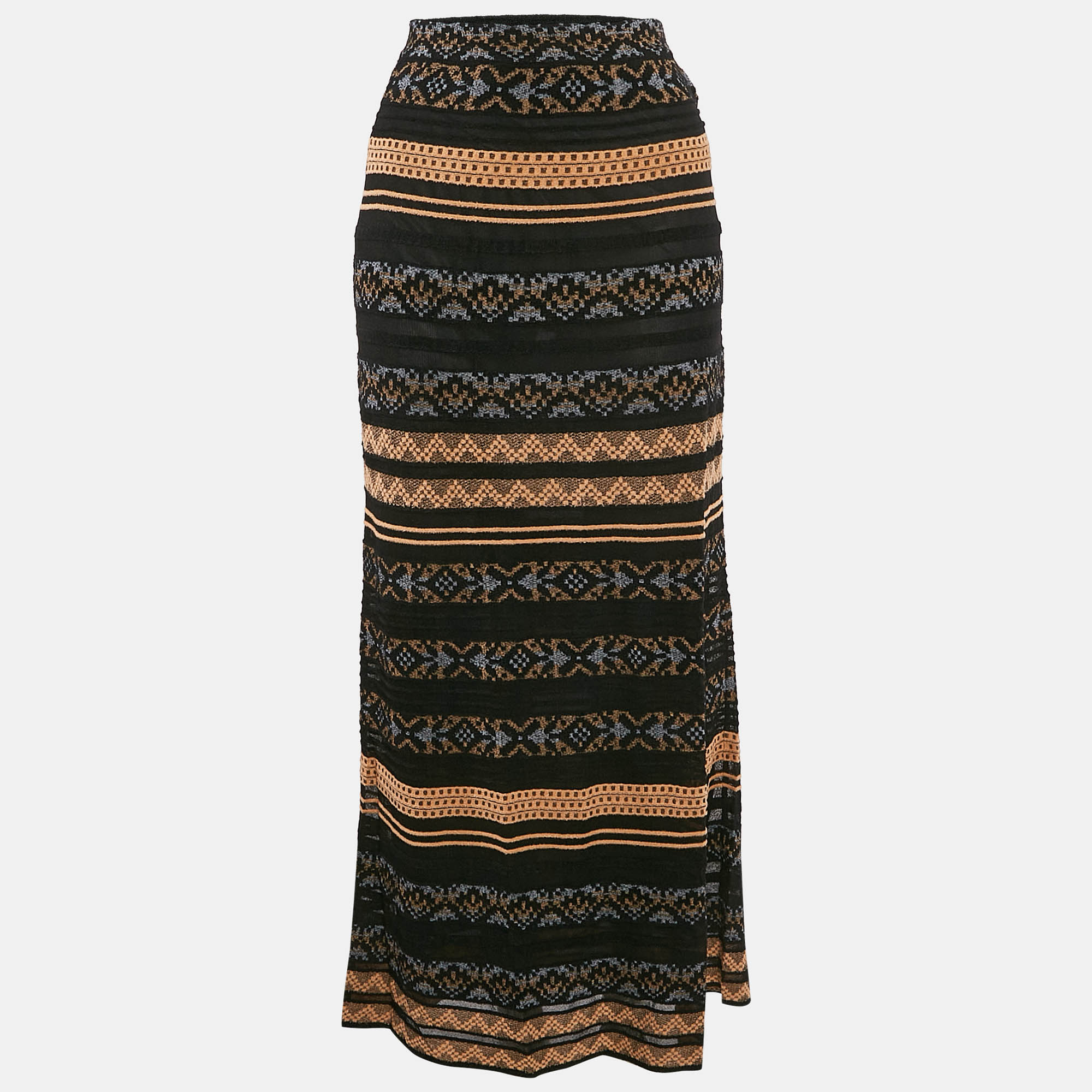 

M Missoni Multicolor Patterned Knit Maxi Skirt M