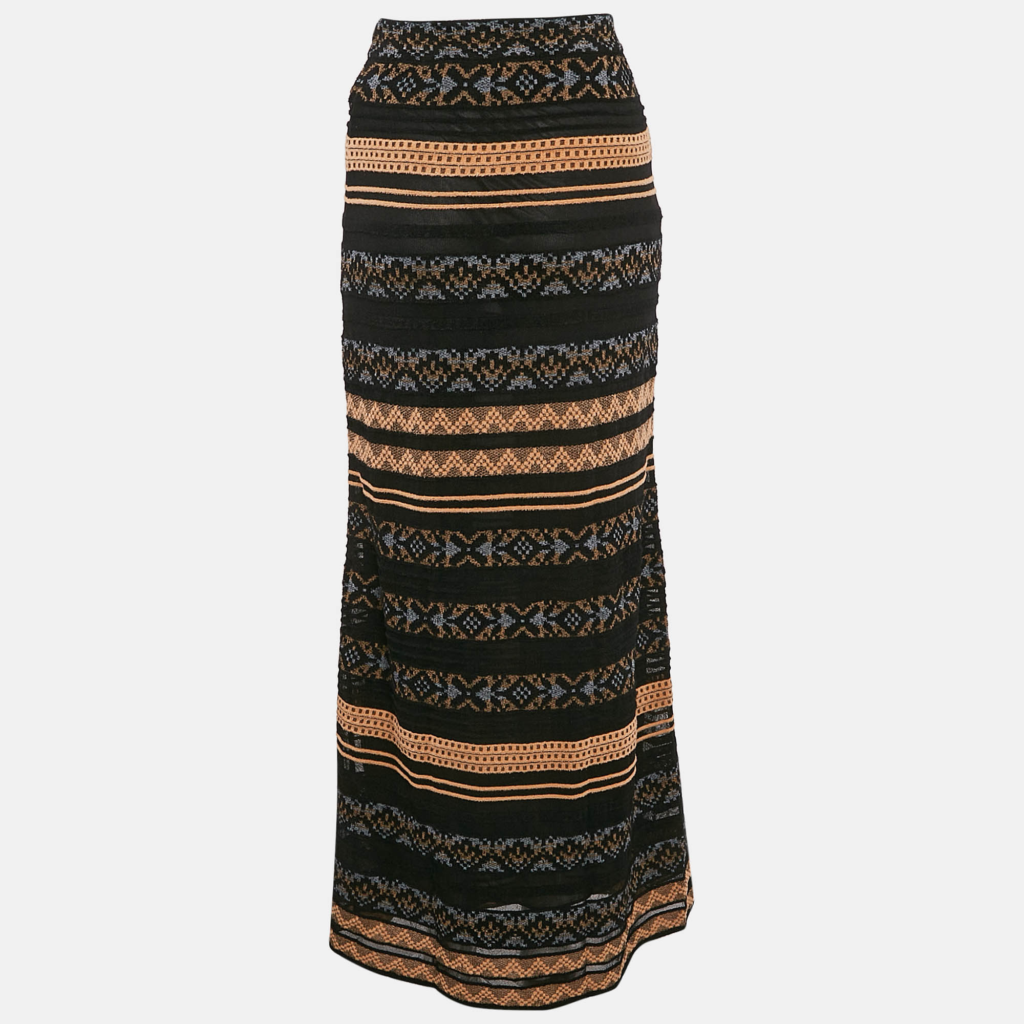 

M Missoni Multicolor Patterned Knit Maxi Skirt S