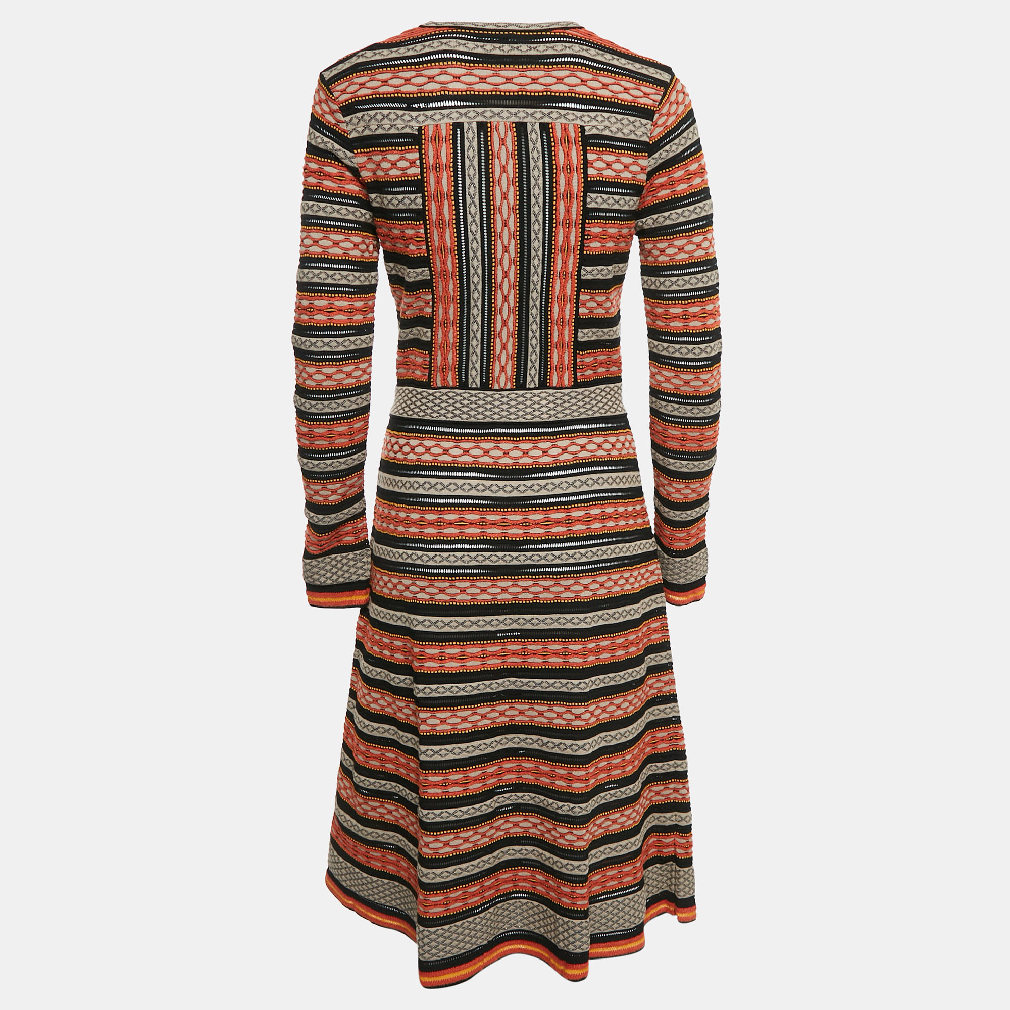 M Missoni Multicolor Patterned Knit Midi Dress S 