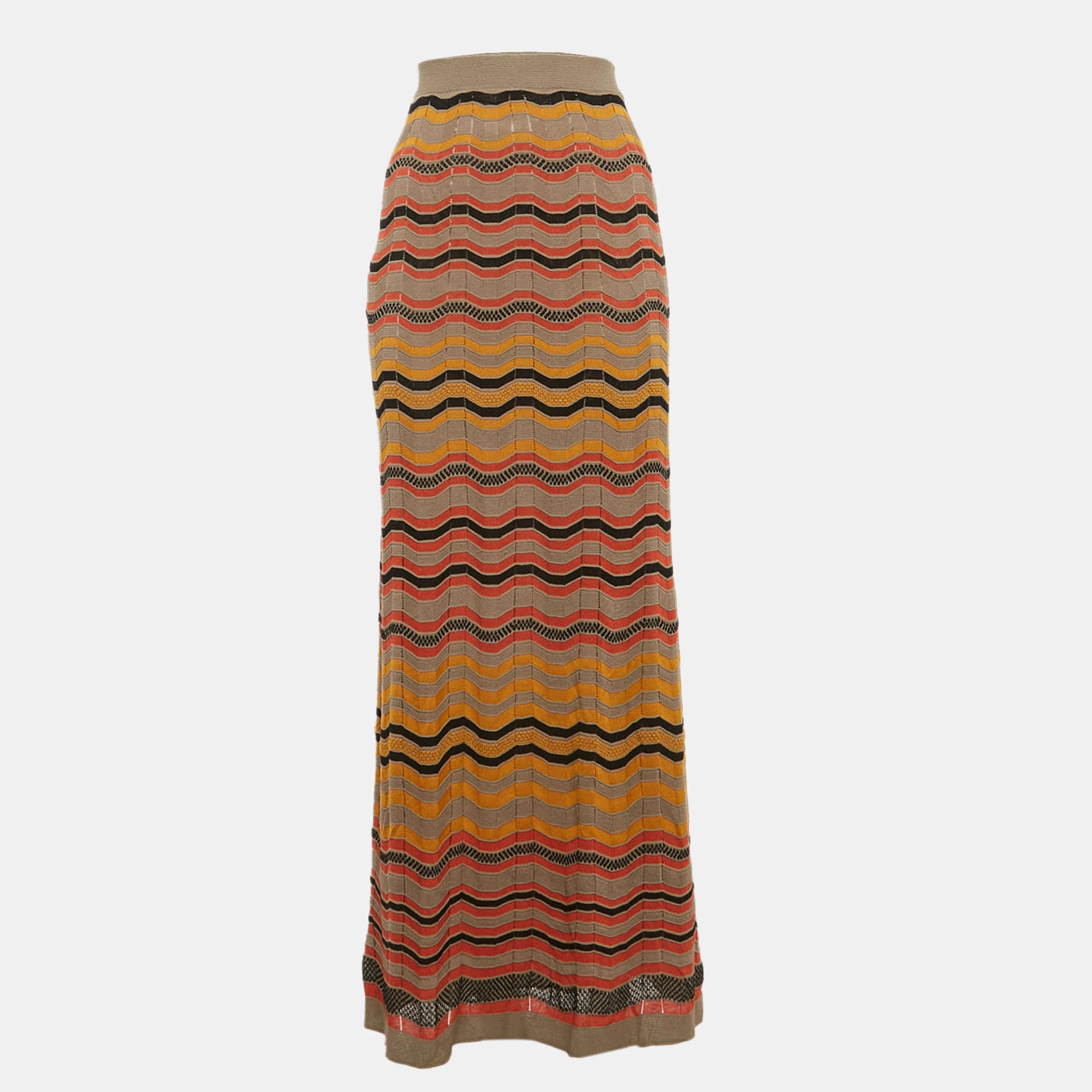 

M Missoni Multicolor Patterned Knit Long Skirt S