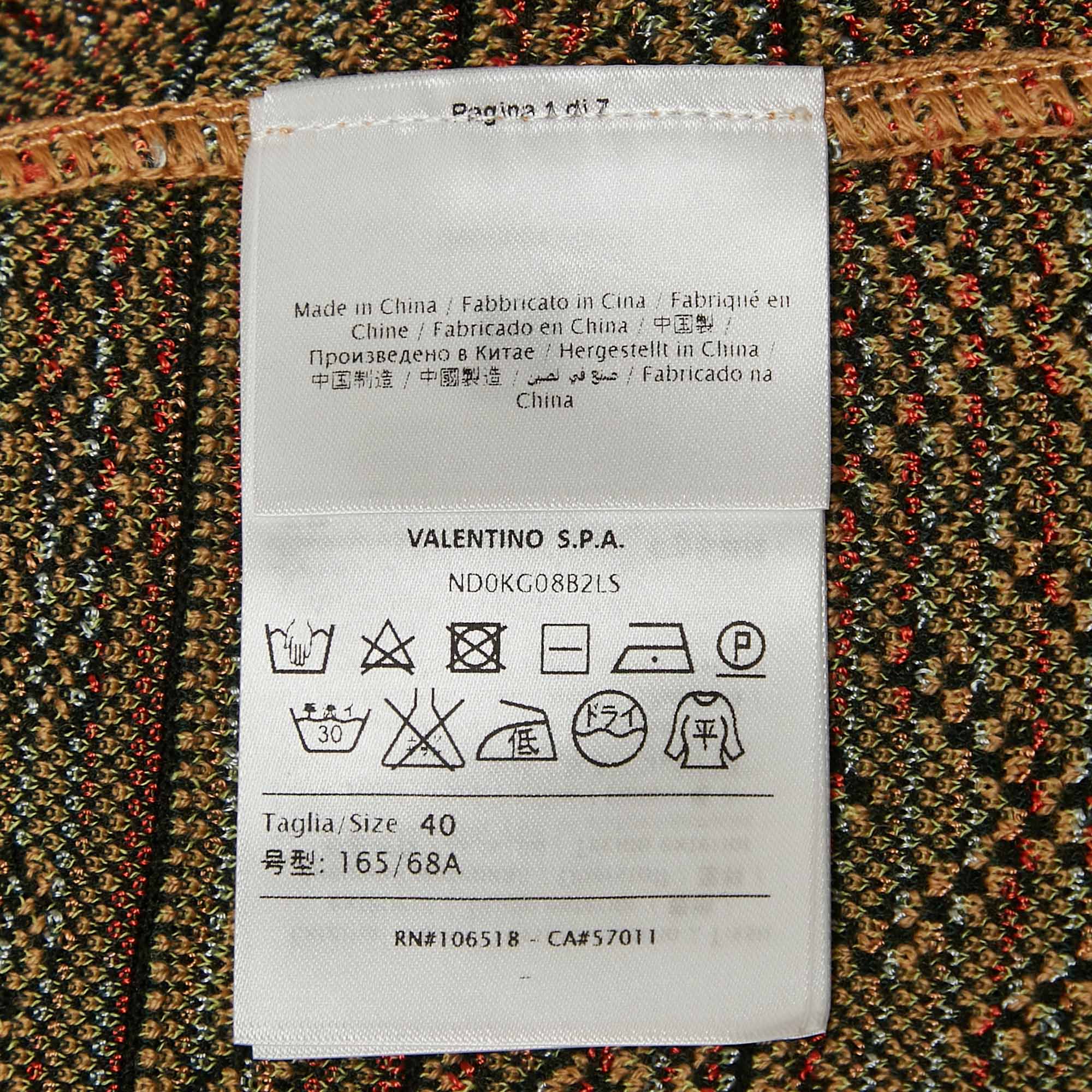 M Missoni Multicolor Patterned Knit Wool Blend Midi Skirt S 