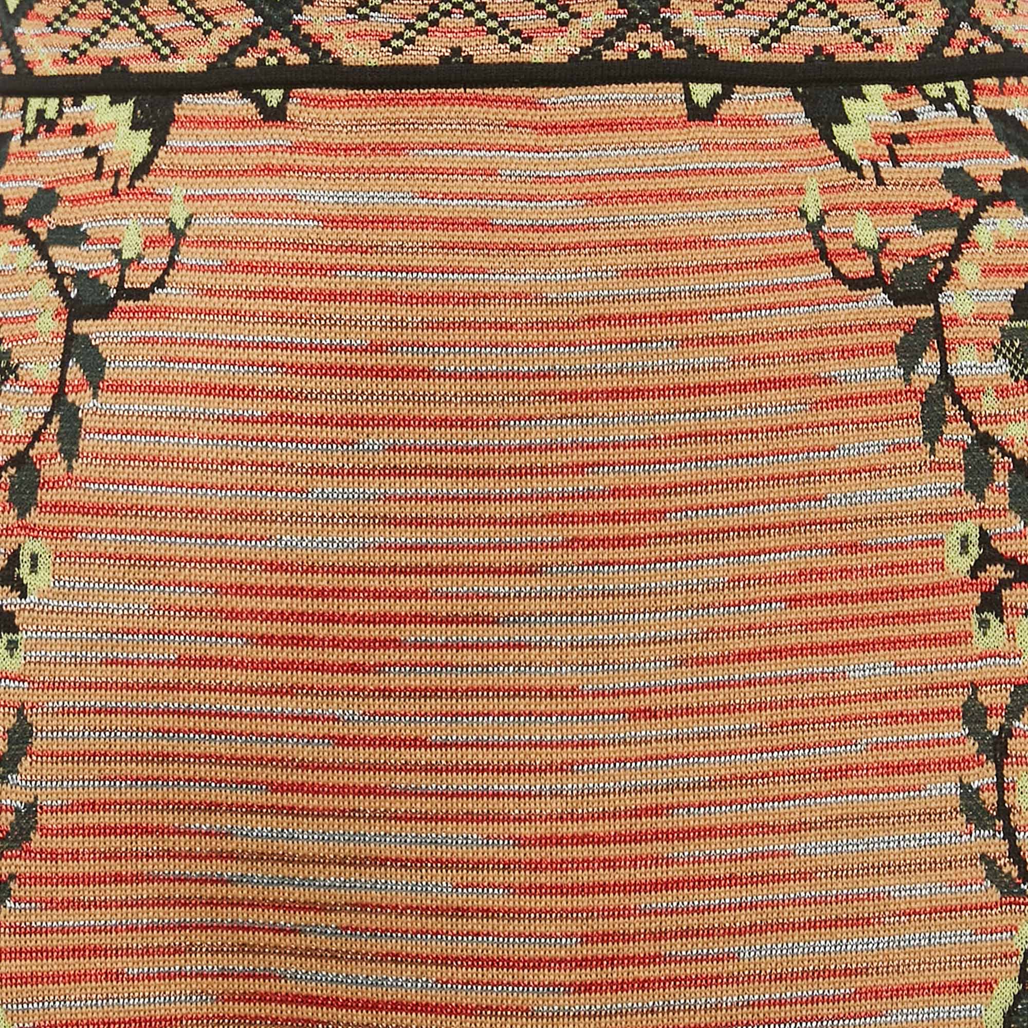 M Missoni Multicolor Patterned Knit Wool Blend Midi Skirt S 