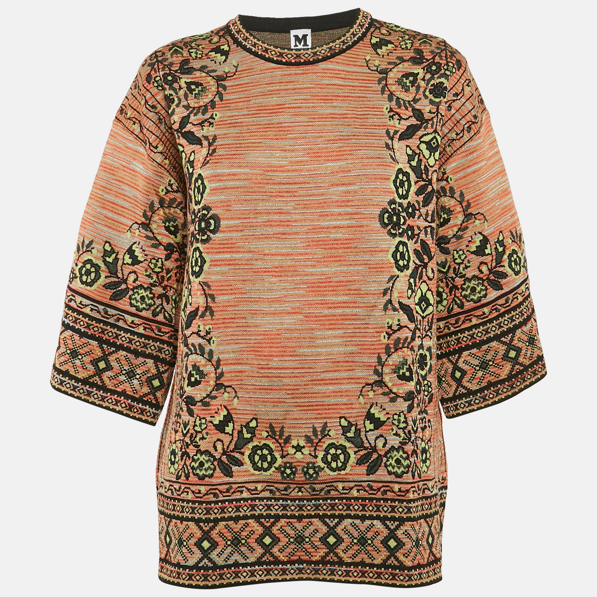 

M Missoni Multicolor Patterned Knit Wool Blend Top L