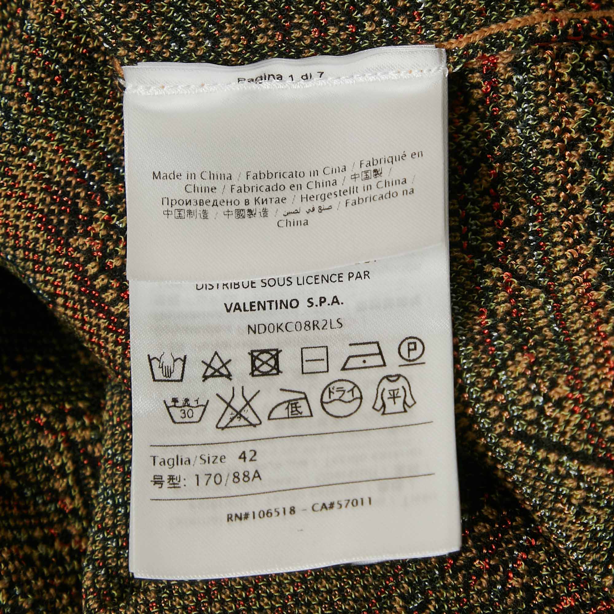 M Missoni Multicolor Wool Blend Patterned Knit Top and Midi Skirt Set M/S 