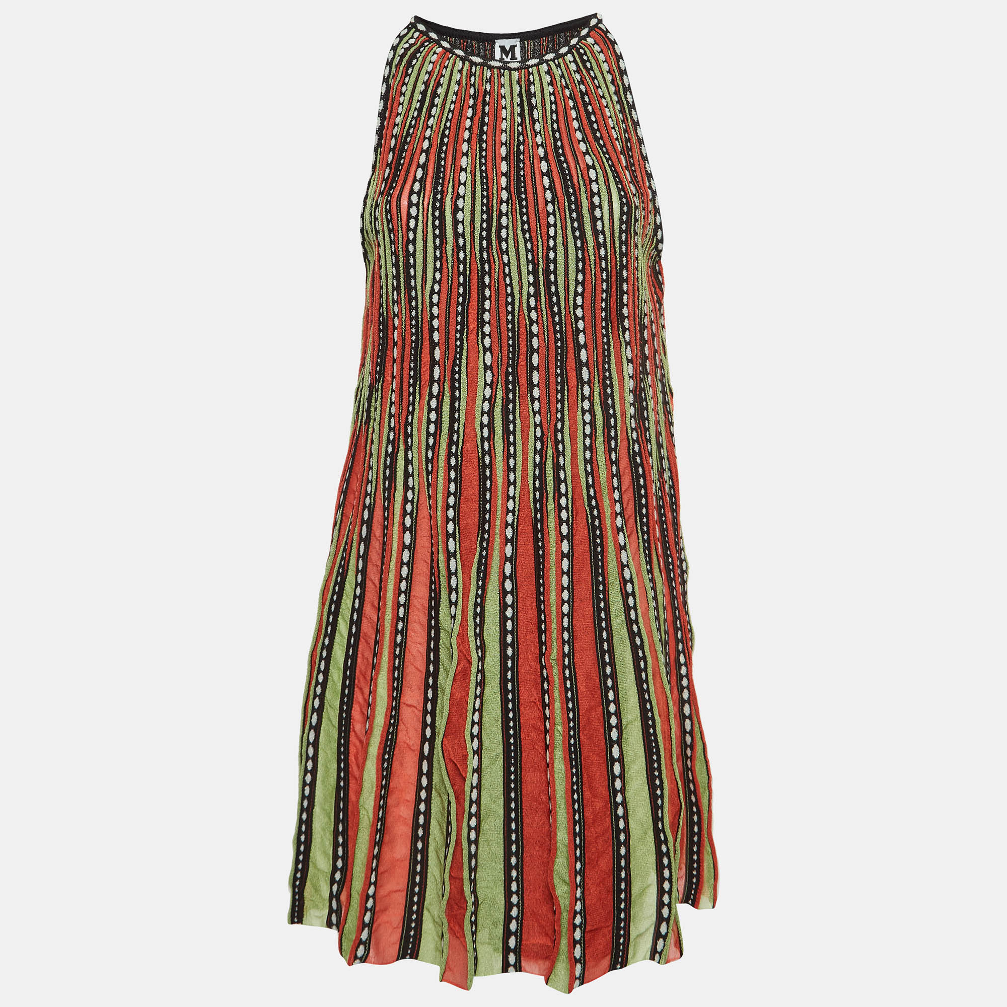 

M Missoni Multicolor Striped Knit Sleeveless Mini Dress M