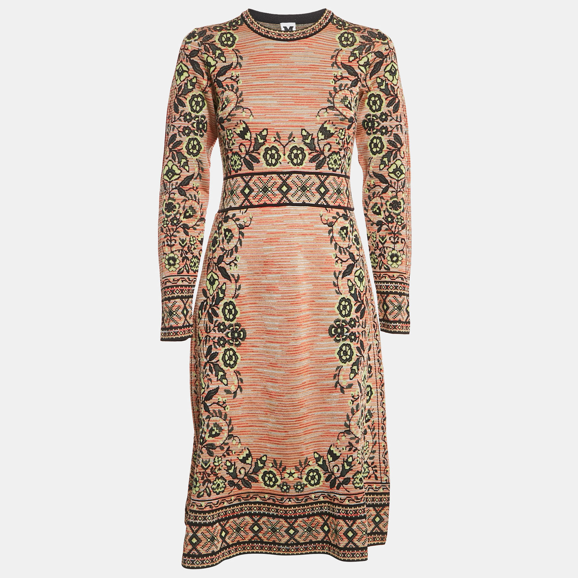 

M Missoni Multicolor Floral Knit Midi Dress L