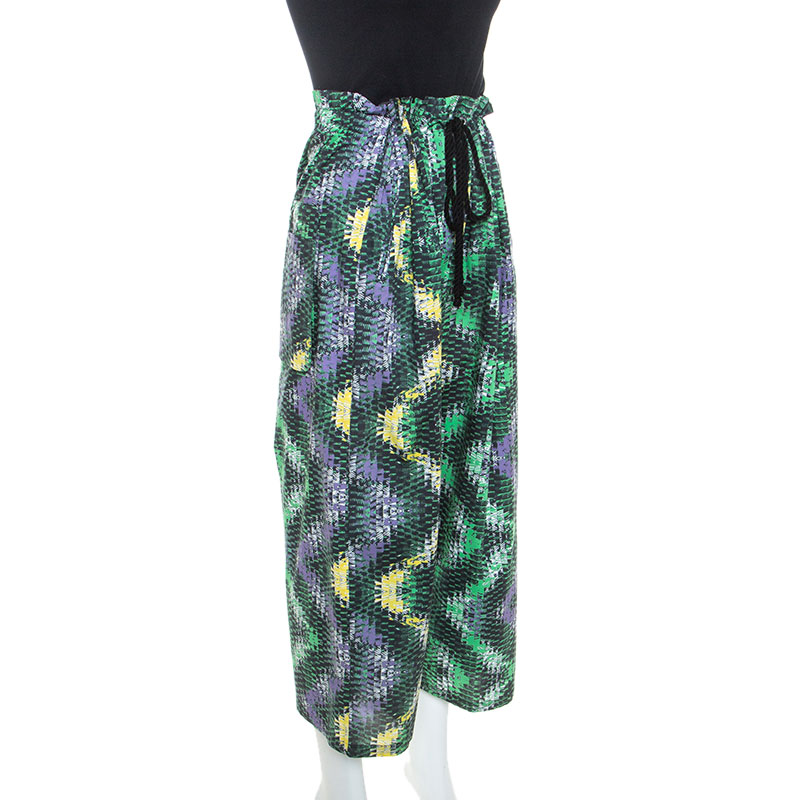 

M Missoni Multicolor Printed Cotton Wide Leg Pants