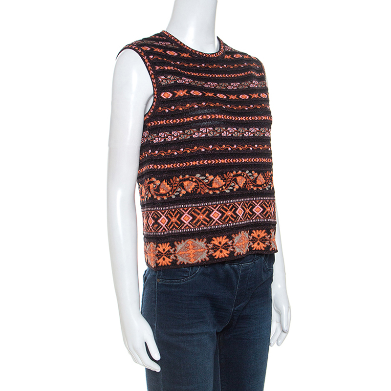 

Missoni Multicolor Jacquard Lurex Knit Sleeveless Top