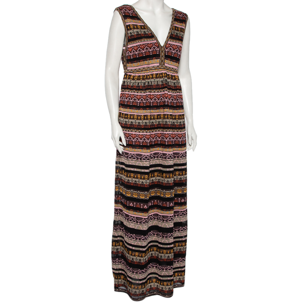 

Missoni Multicolor Patterned Lurex Knit Sleeveless Maxi Dress