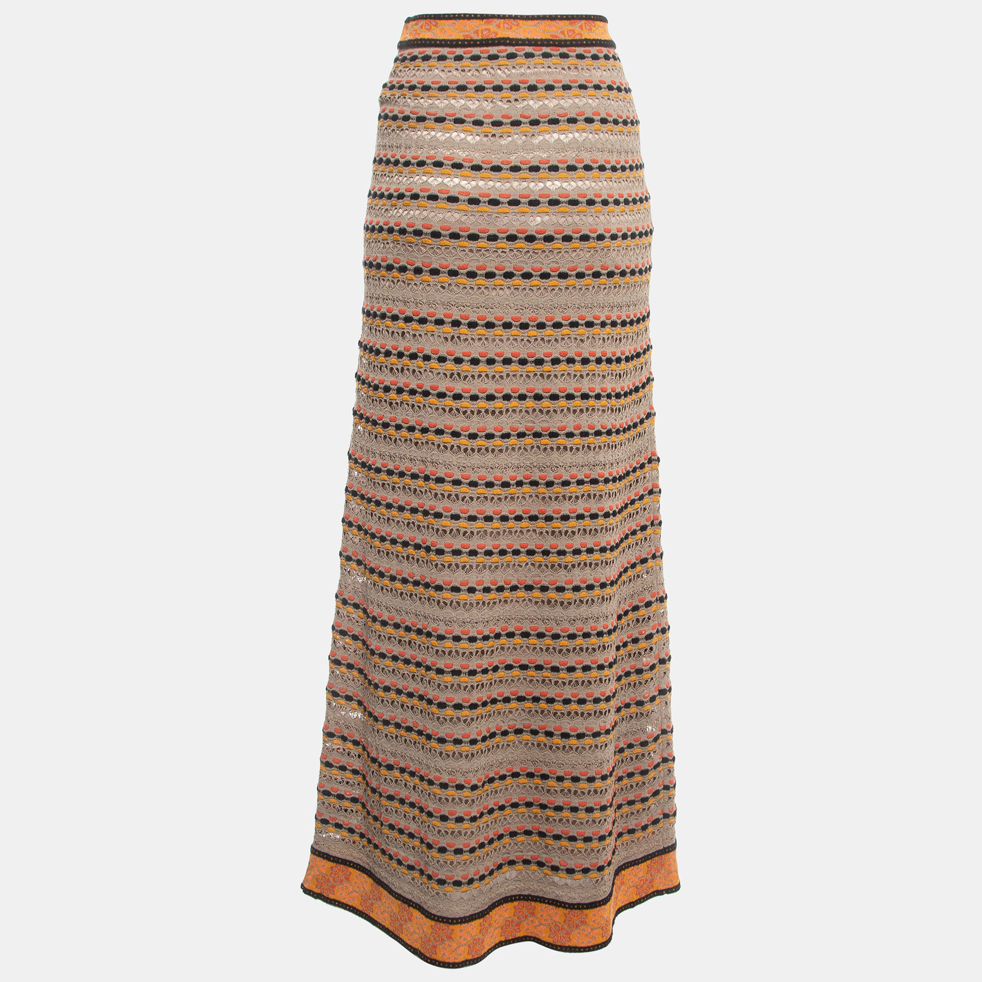 

M Missoni Brown/Multicolor Knit Skirt