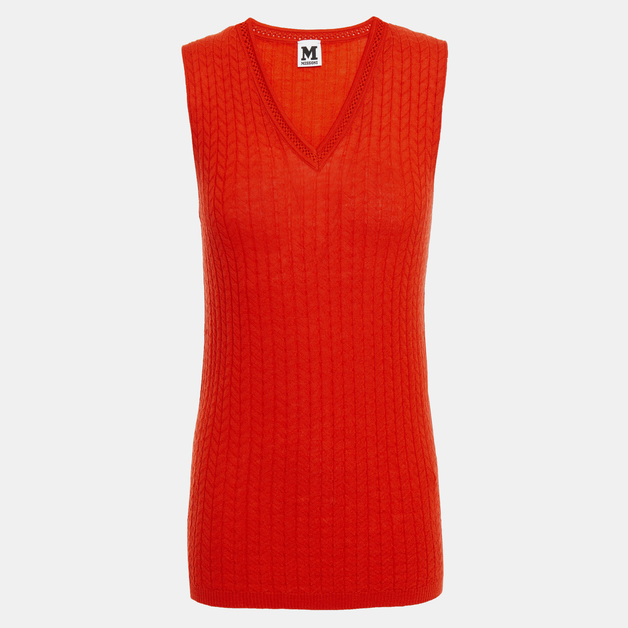 Pre-owned M Missoni Wool Sleeveless Top 38 In Orange