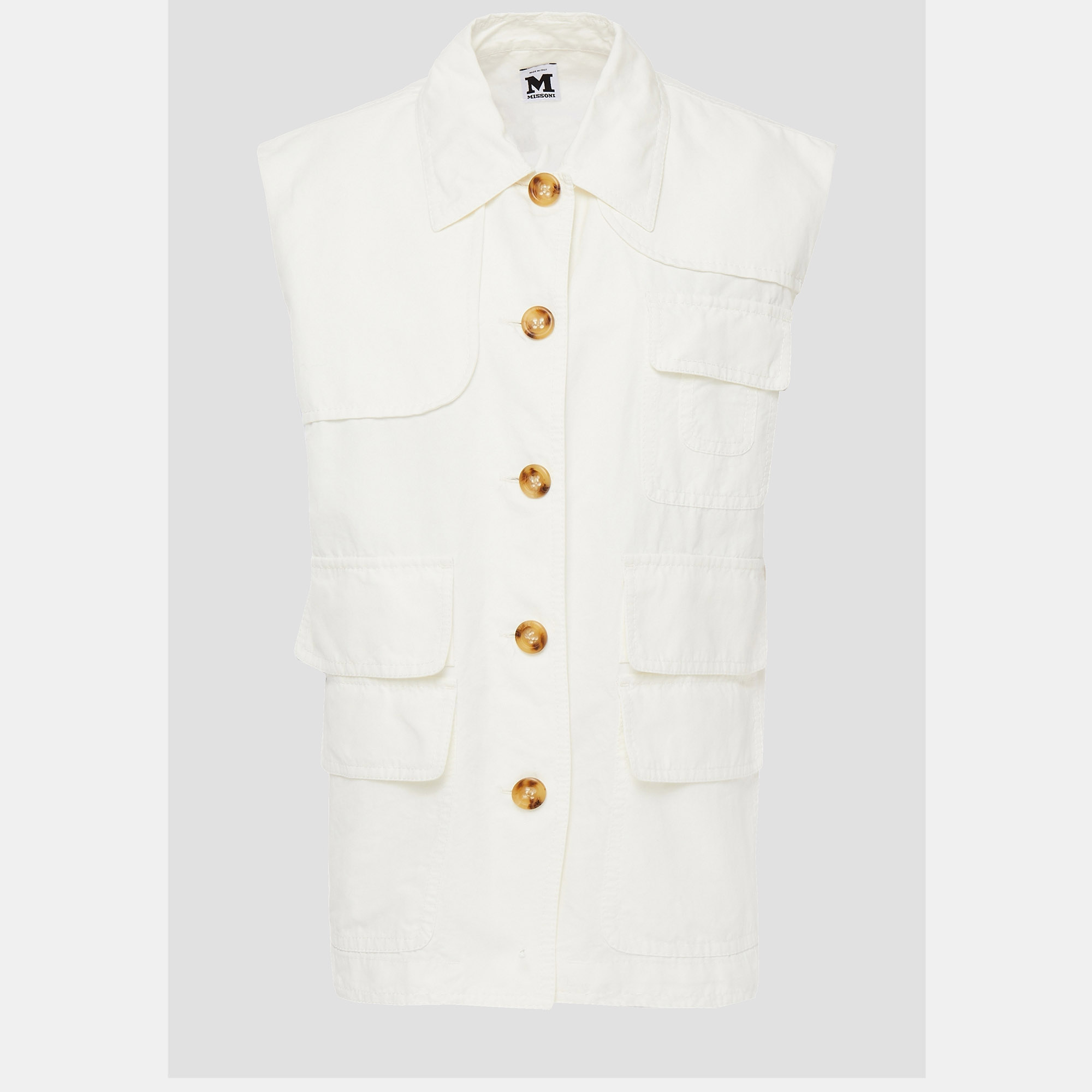 Pre-owned M Missoni Cotton Vest M In White