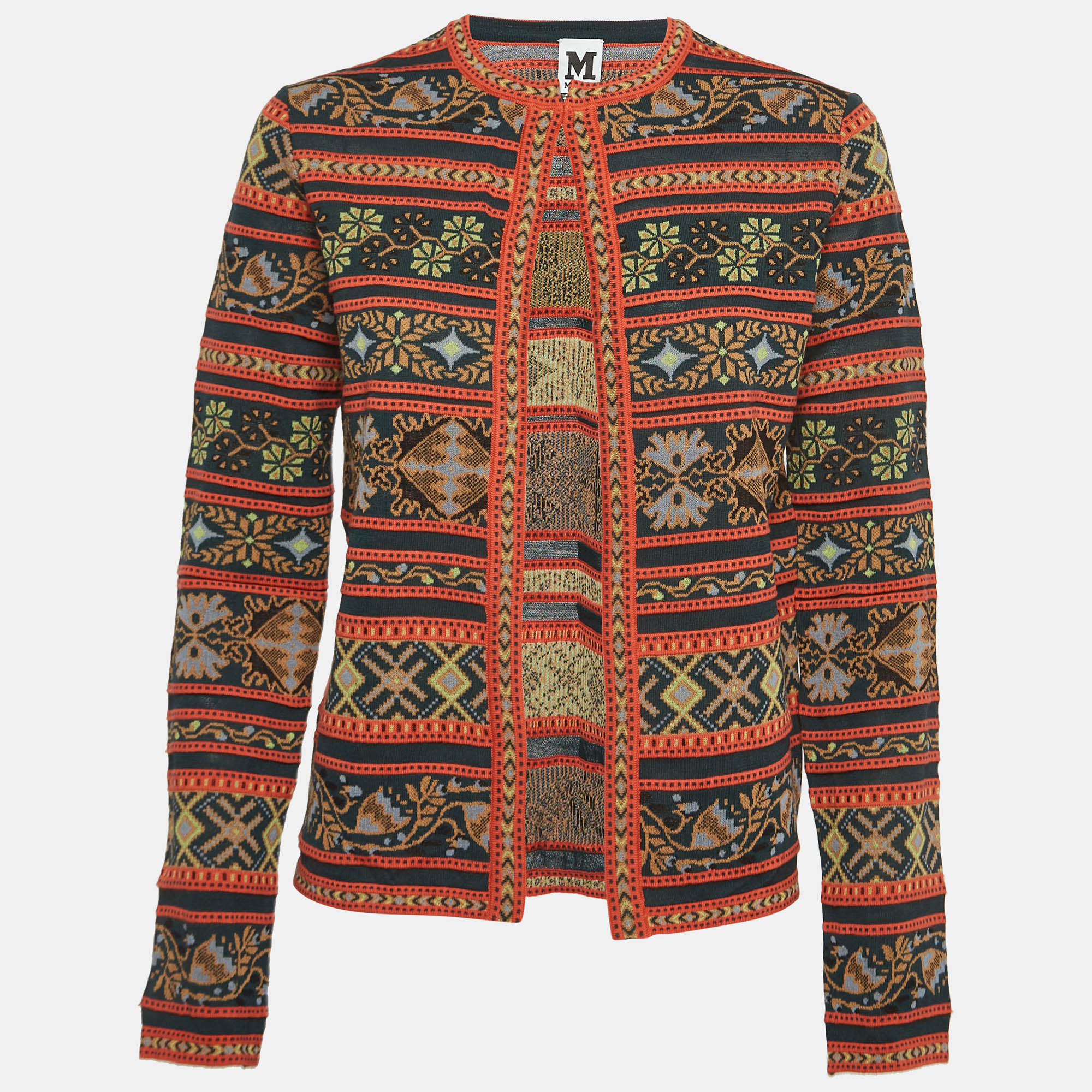 

Missoni Multicolored Patterned Knit Long Sleeve Cardigan, Multicolor