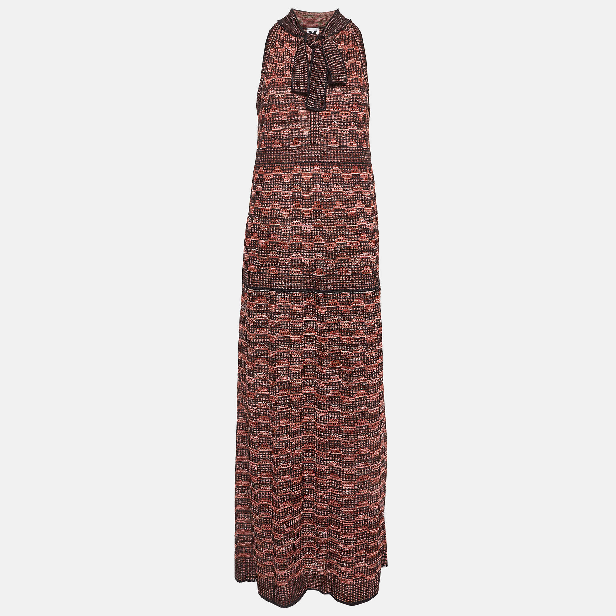 

Missoni Black/Red Patterned Lurex Knit Sleeveless Maxi Dress