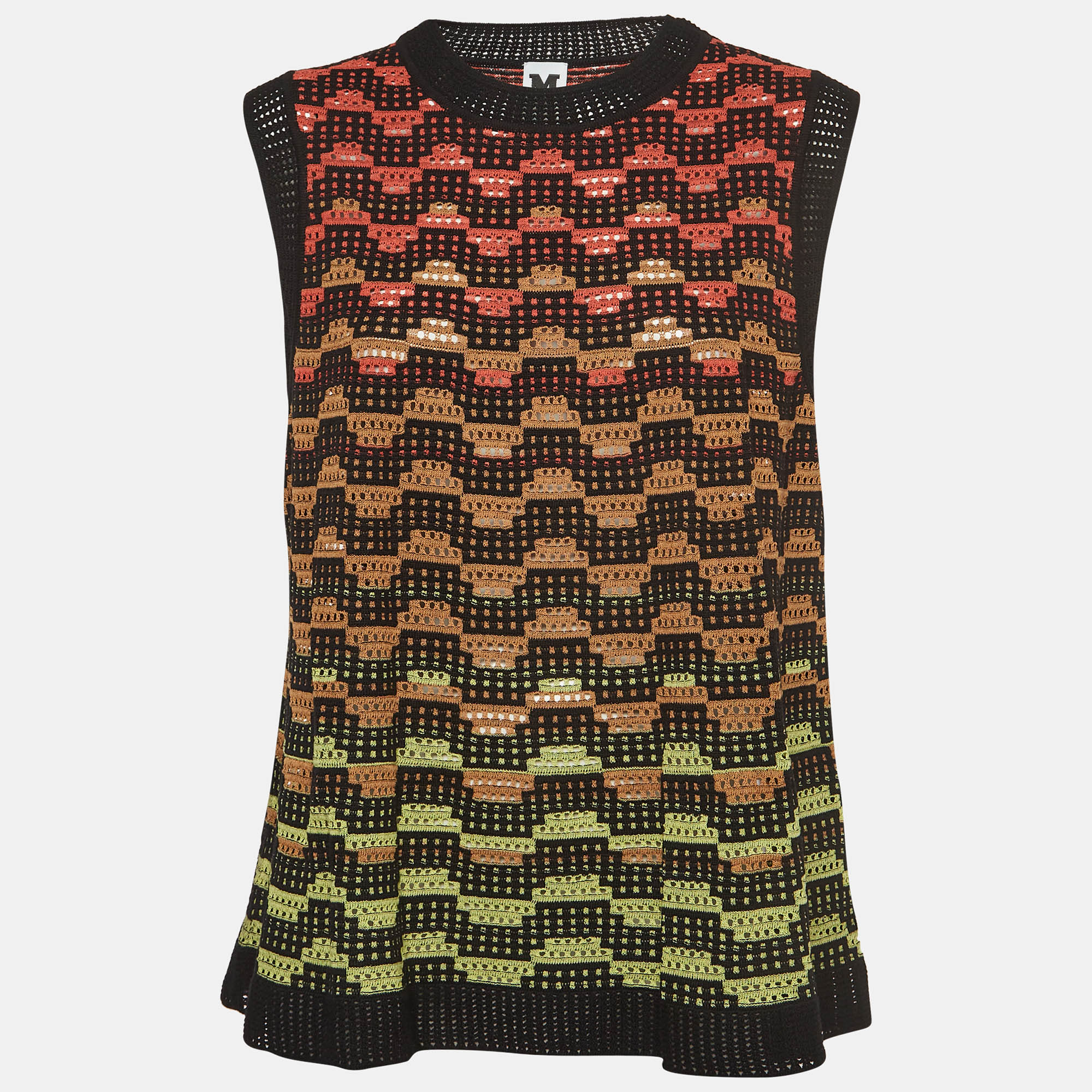 

M Missoni Multicolored Patterned Knit Tank Top L, Multicolor
