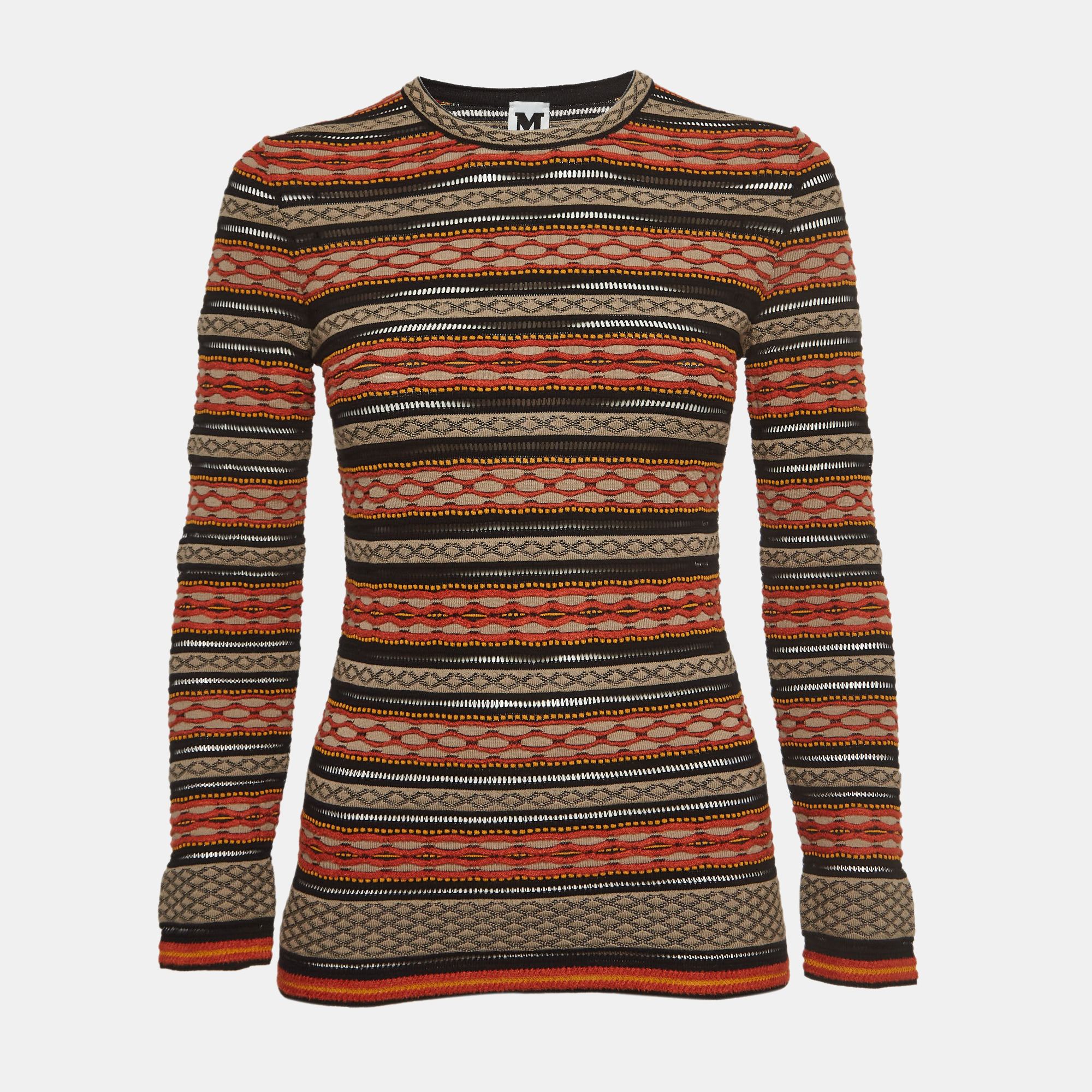 Pre-owned M Missoni Multicolor Patterned Knit Top M