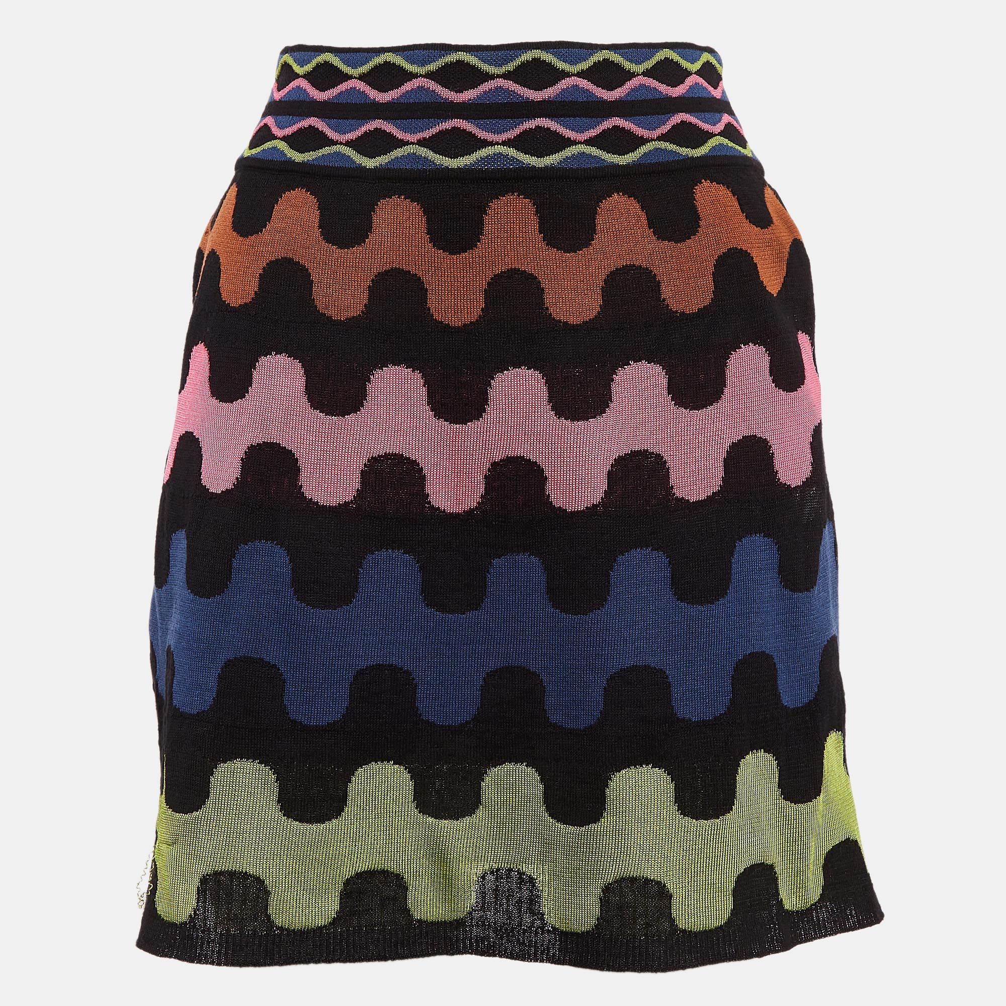 

M Missoni Multicolor Patterned Knit Mini Skirt S
