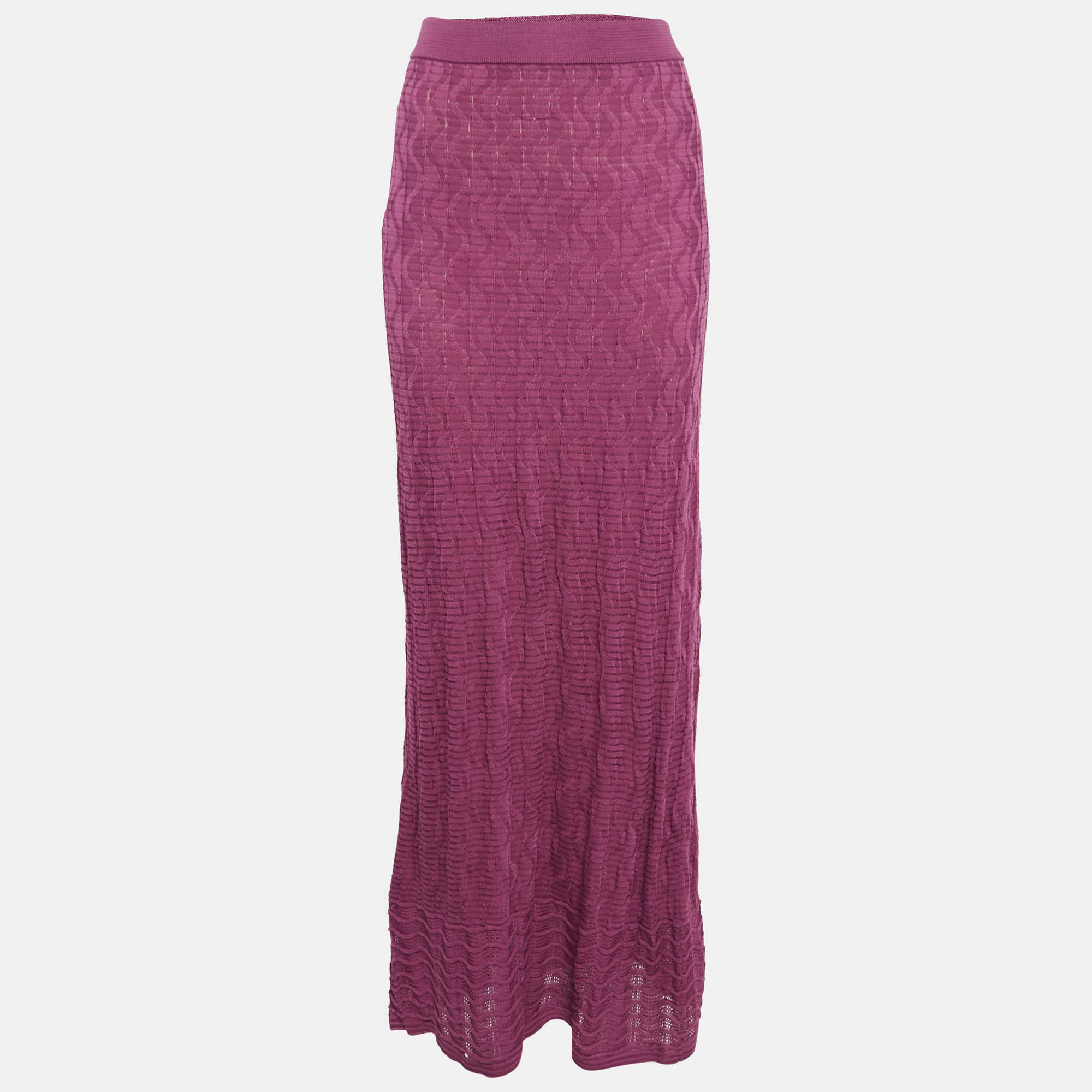 

M Missoni Pink Patterned Knit Maxi Skirt S