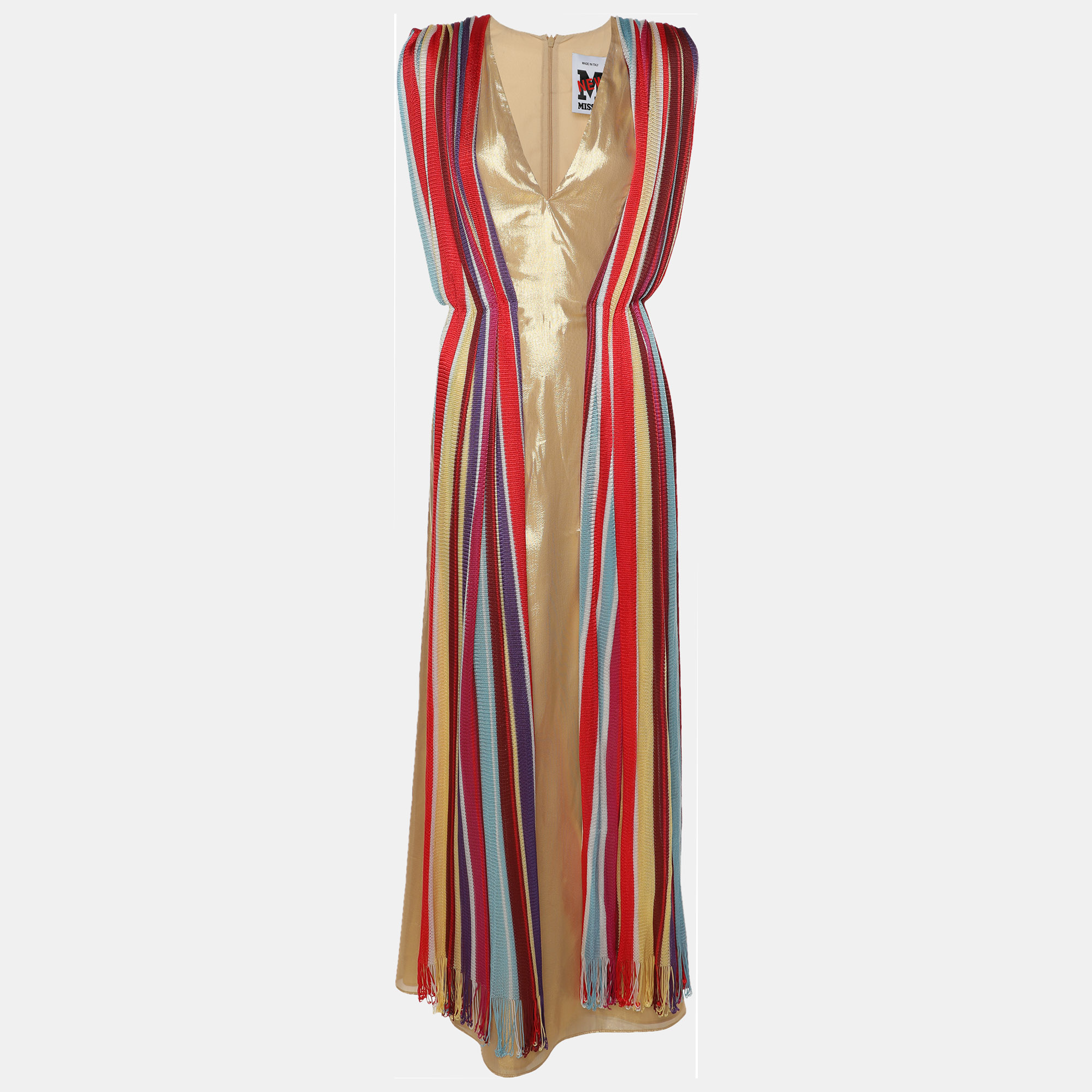 

M Missoni Gold Silk Maxi Dress M