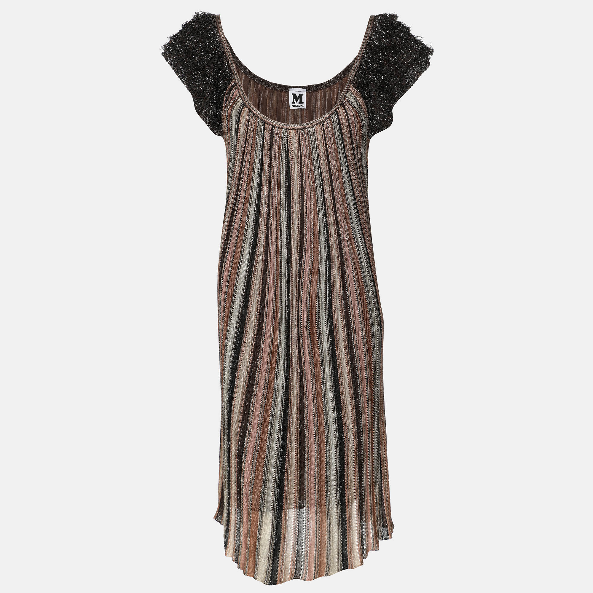 

M Missoni Multicolor Striped Lurex Knit Dress M