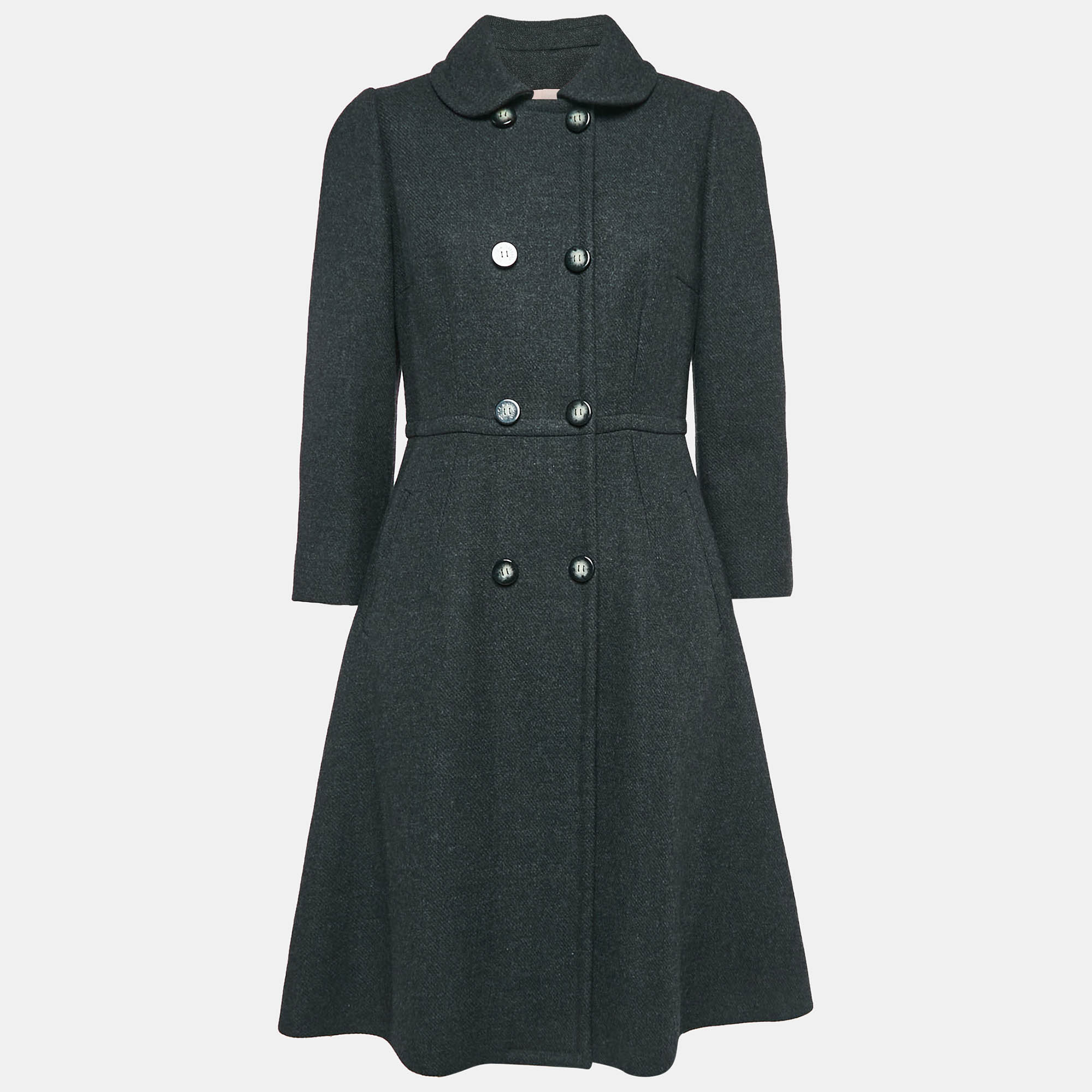 

Dolce & Gabbana Grey Wool Double Breasted Coat M