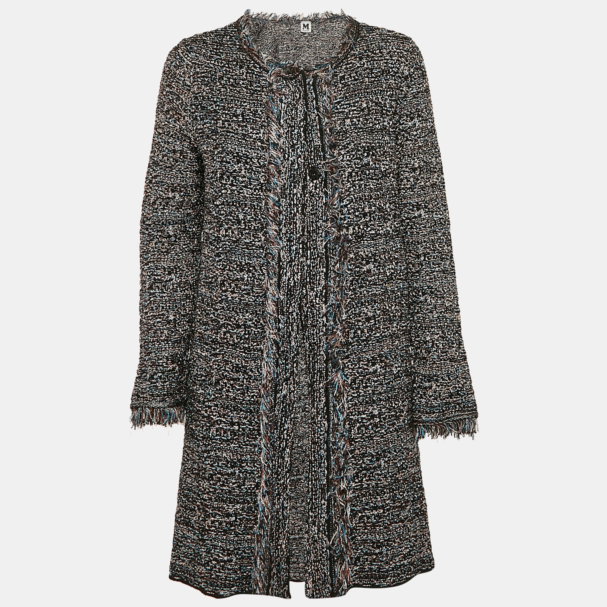 

M Missoni Black Tweed Button Front Cardigan M