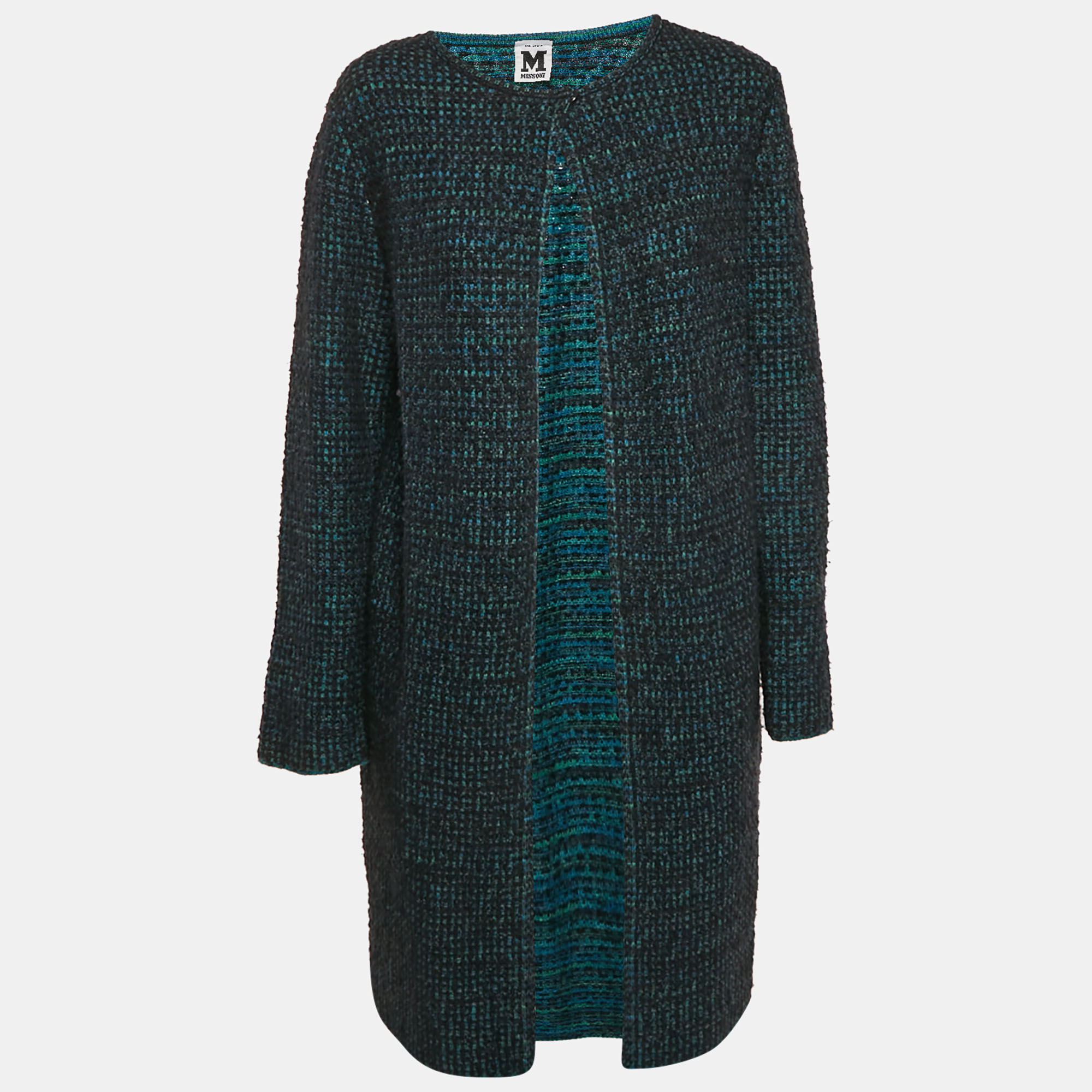 

M Missoni Multicolor Patterned Knit Long Cardigan M